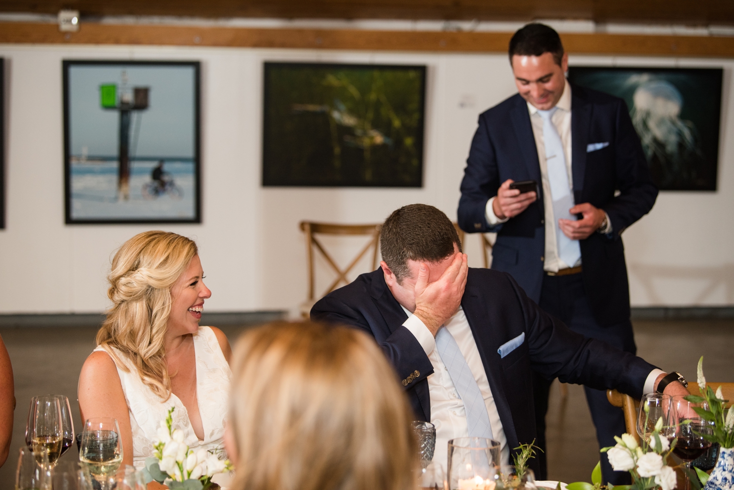 Annapolis Maritime museum micro wedding reception toasts