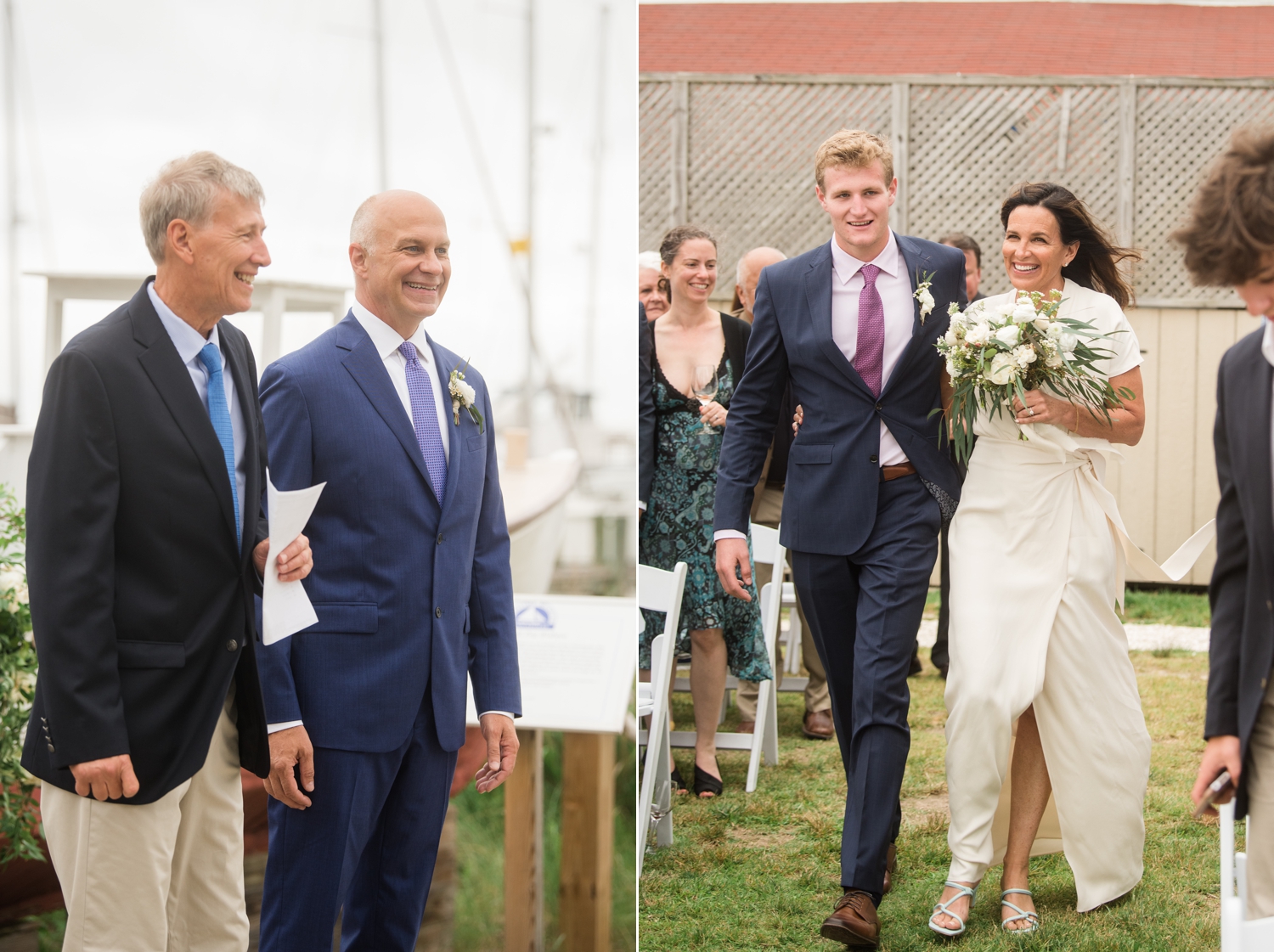 Chesapeake Bay micro wedding outdoor ceremony on the Severn River