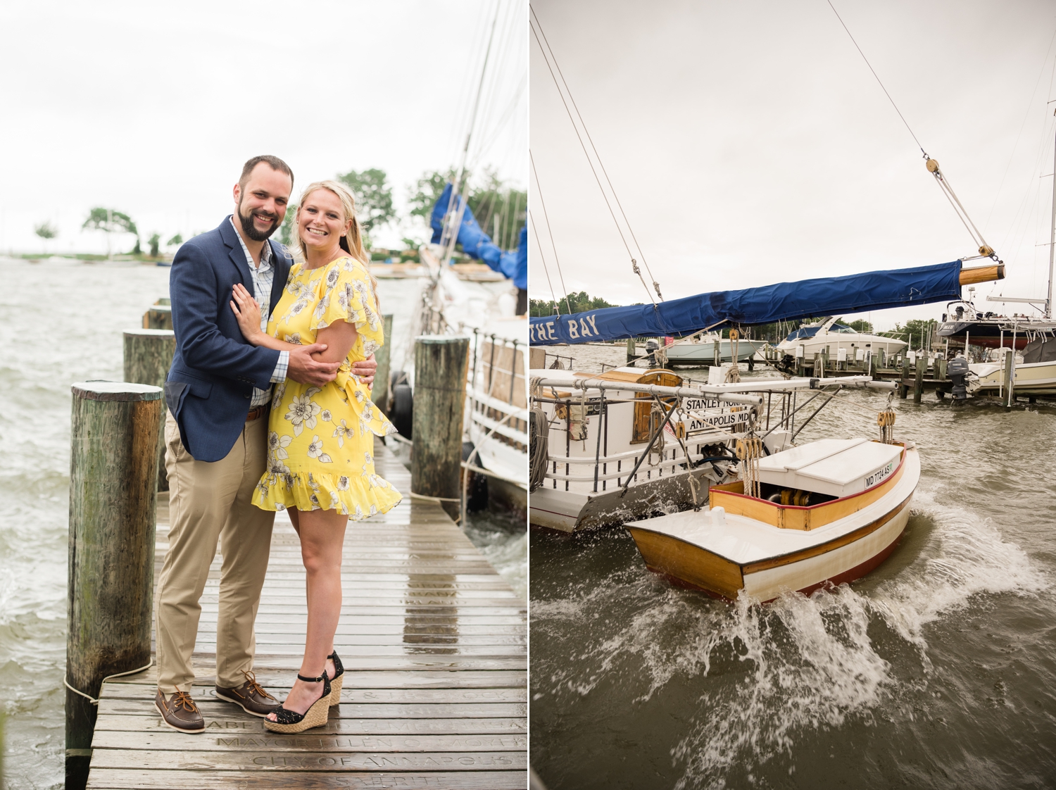 Annapolis Maritime Museum newlywed photo on the Bay