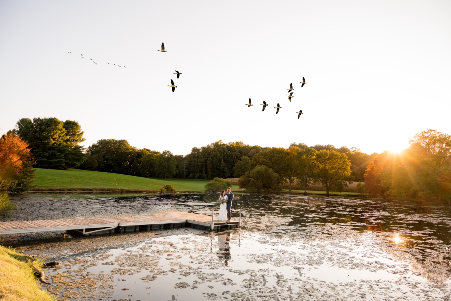 Luxury Tusculum Farm micro wedding at the lake in Gaithersburg