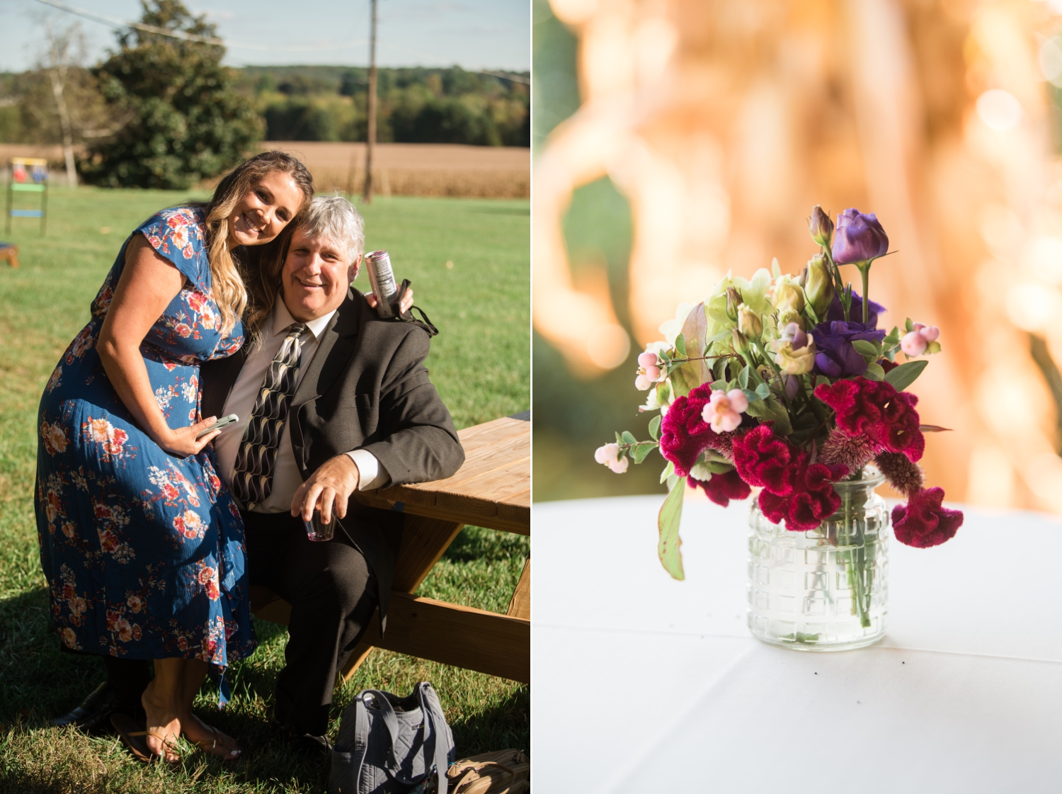 Tusculum Farm micro wedding cocktail hour outside