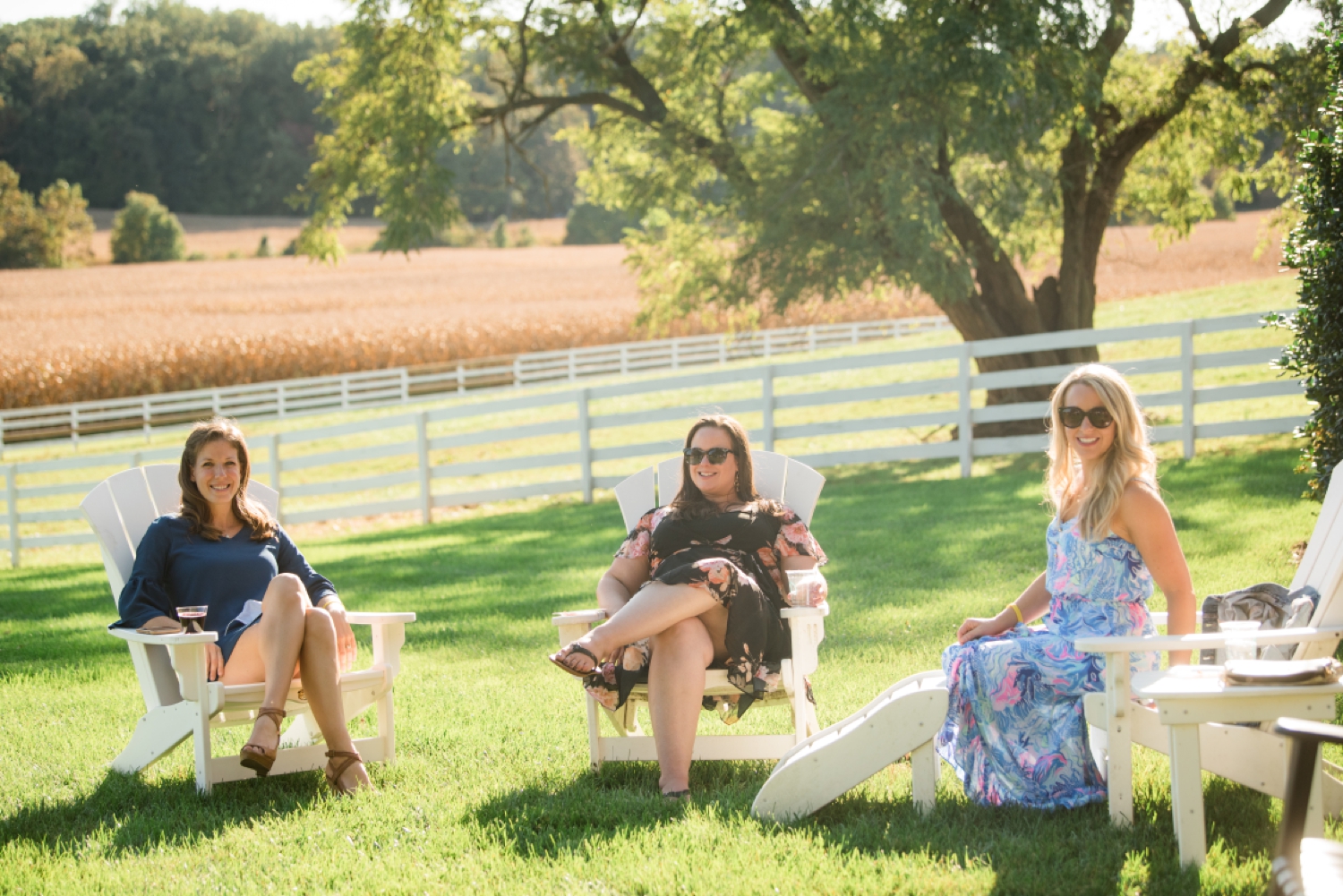 Tusculum Farm micro wedding cocktail hour outside