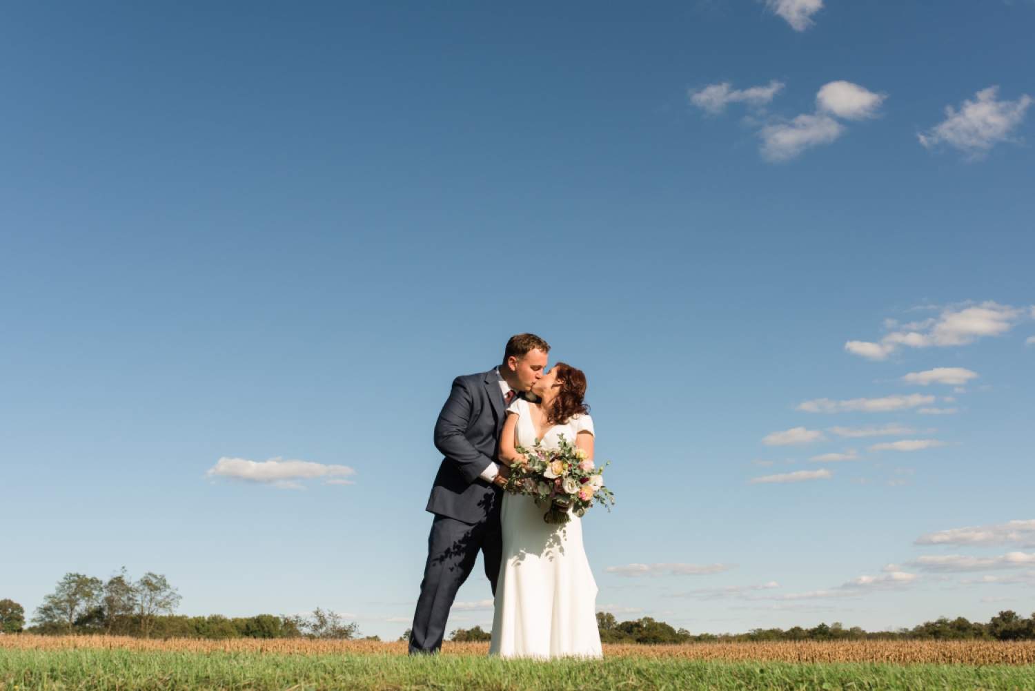 Tusculum Farm micro wedding couple photos in the field