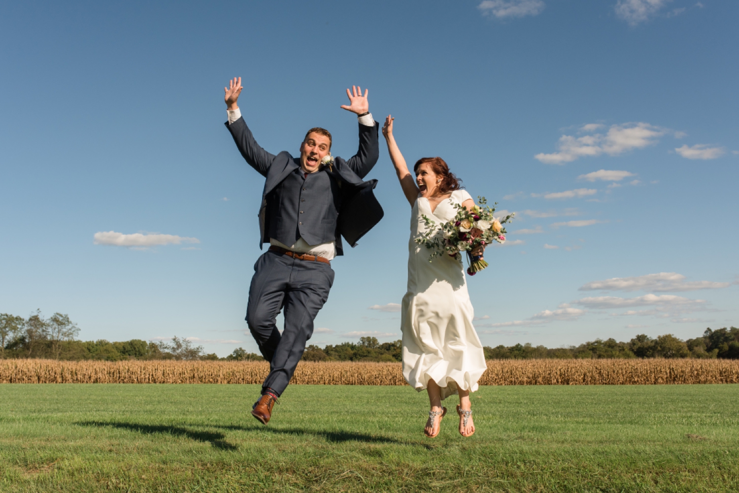 Tusculum Farm micro wedding couple photos in the field