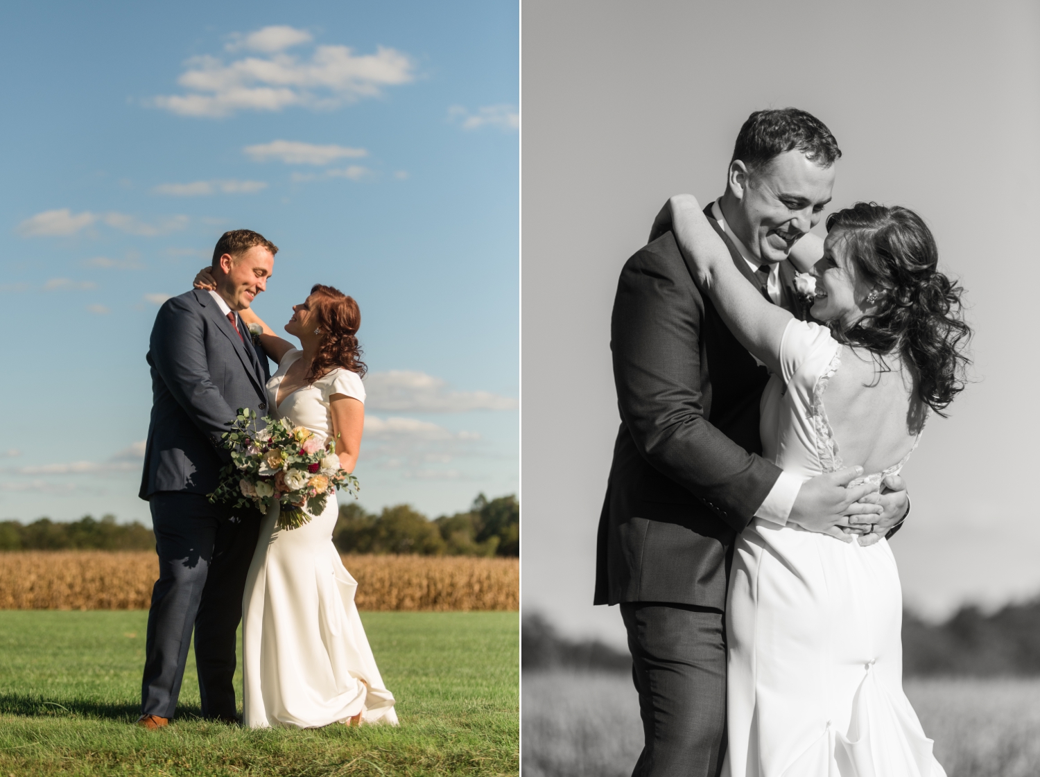 Tusculum Farm micro wedding couple photos in the field