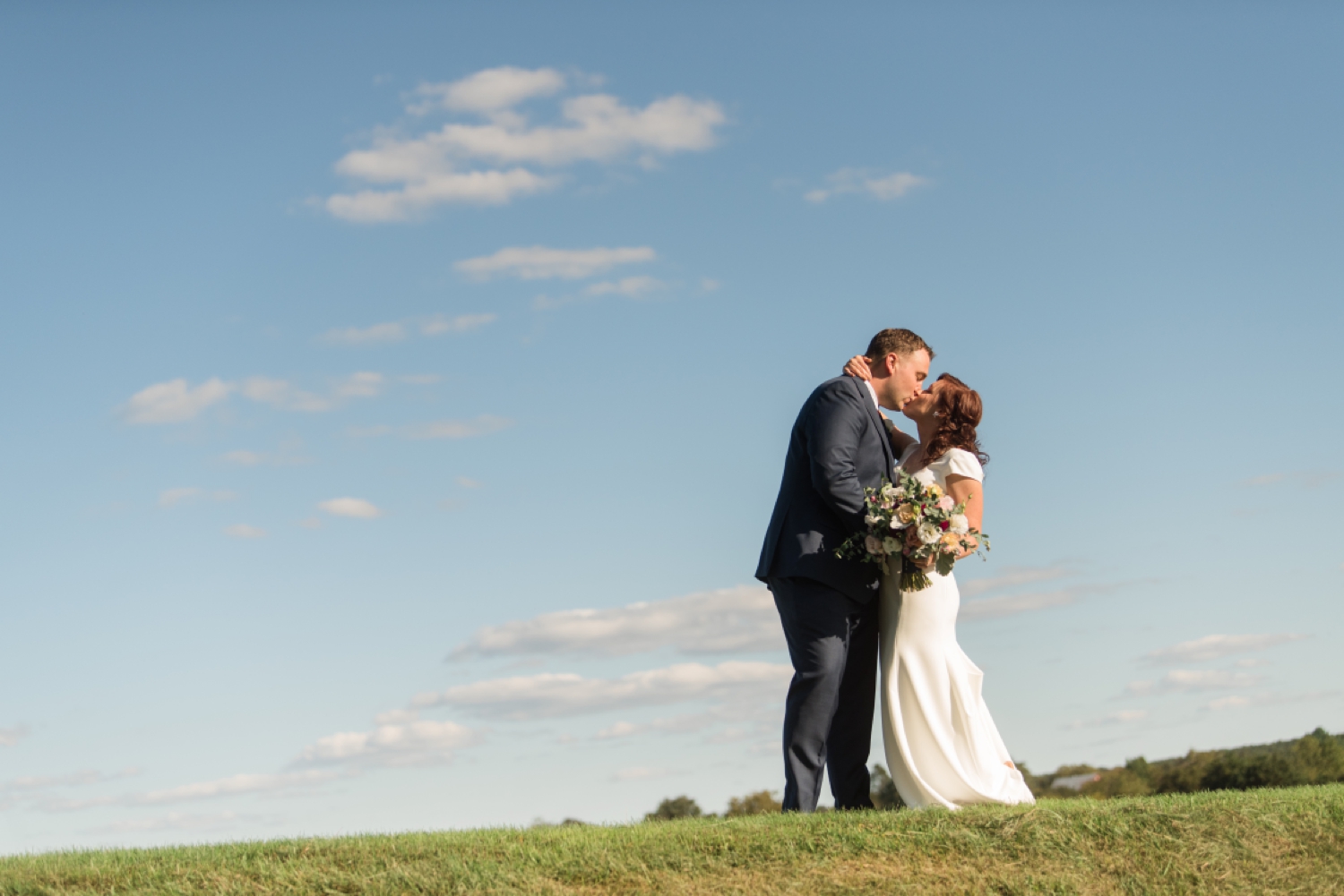 Tusculum Farm micro wedding couple photos in the field