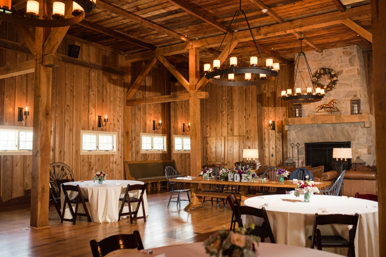 Tusculum Farm micro wedding reception in the Barn