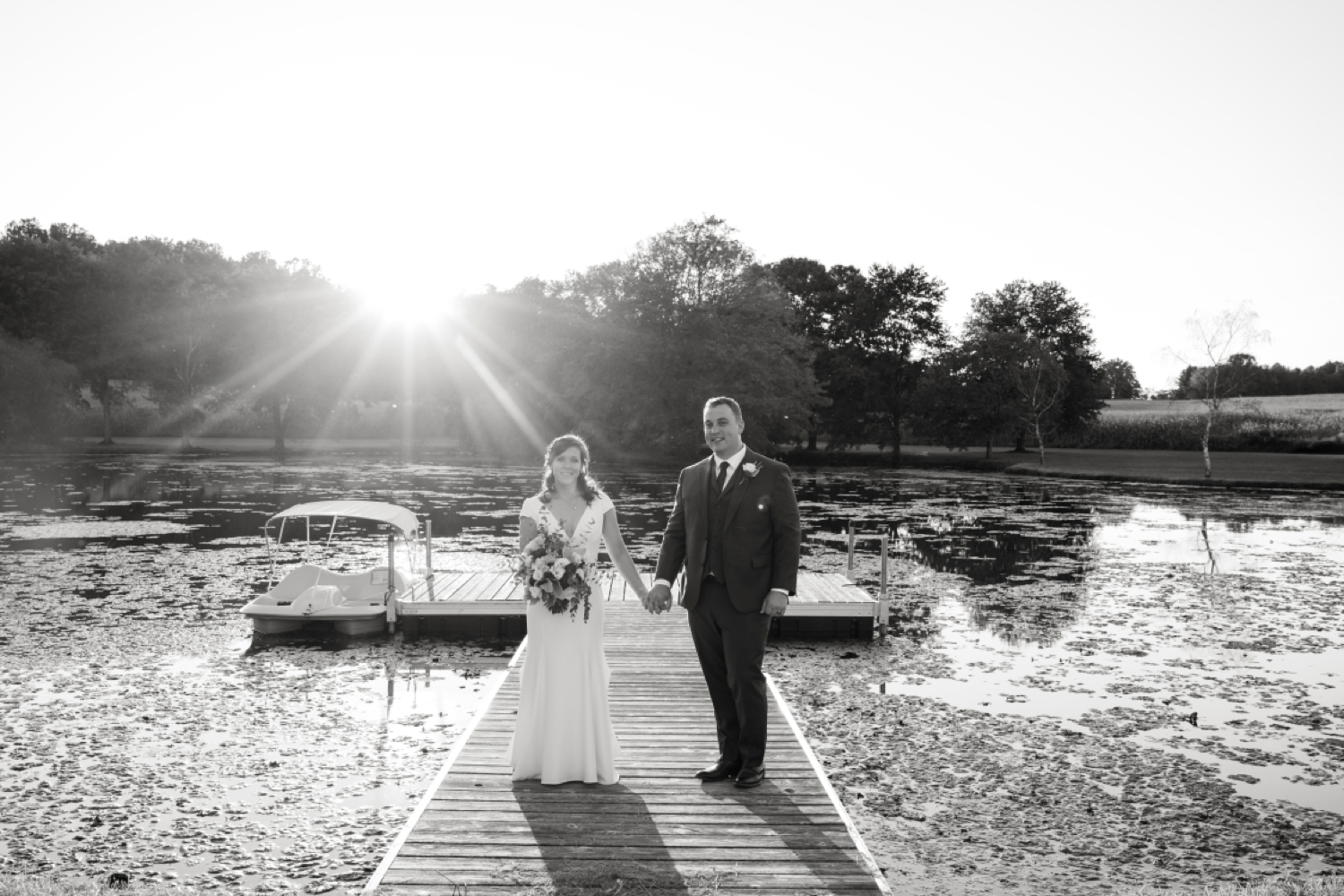 Tusculum Farm pond wedding photos