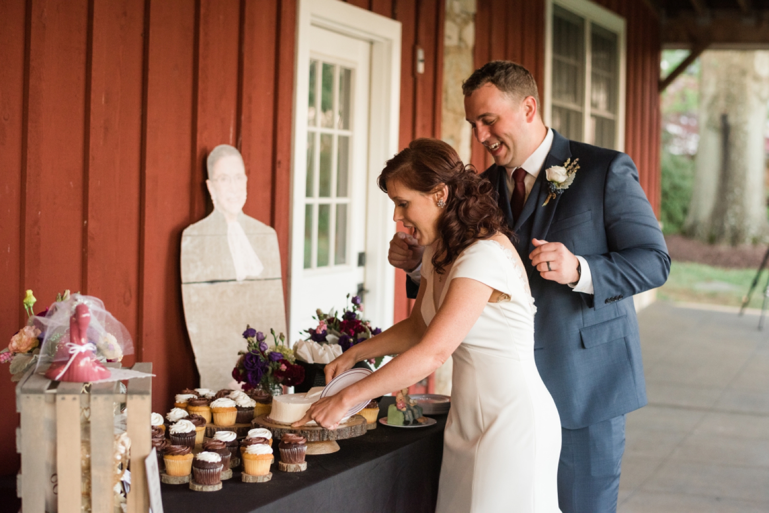 RBG portrait with Newly weds at Tusculum Farm