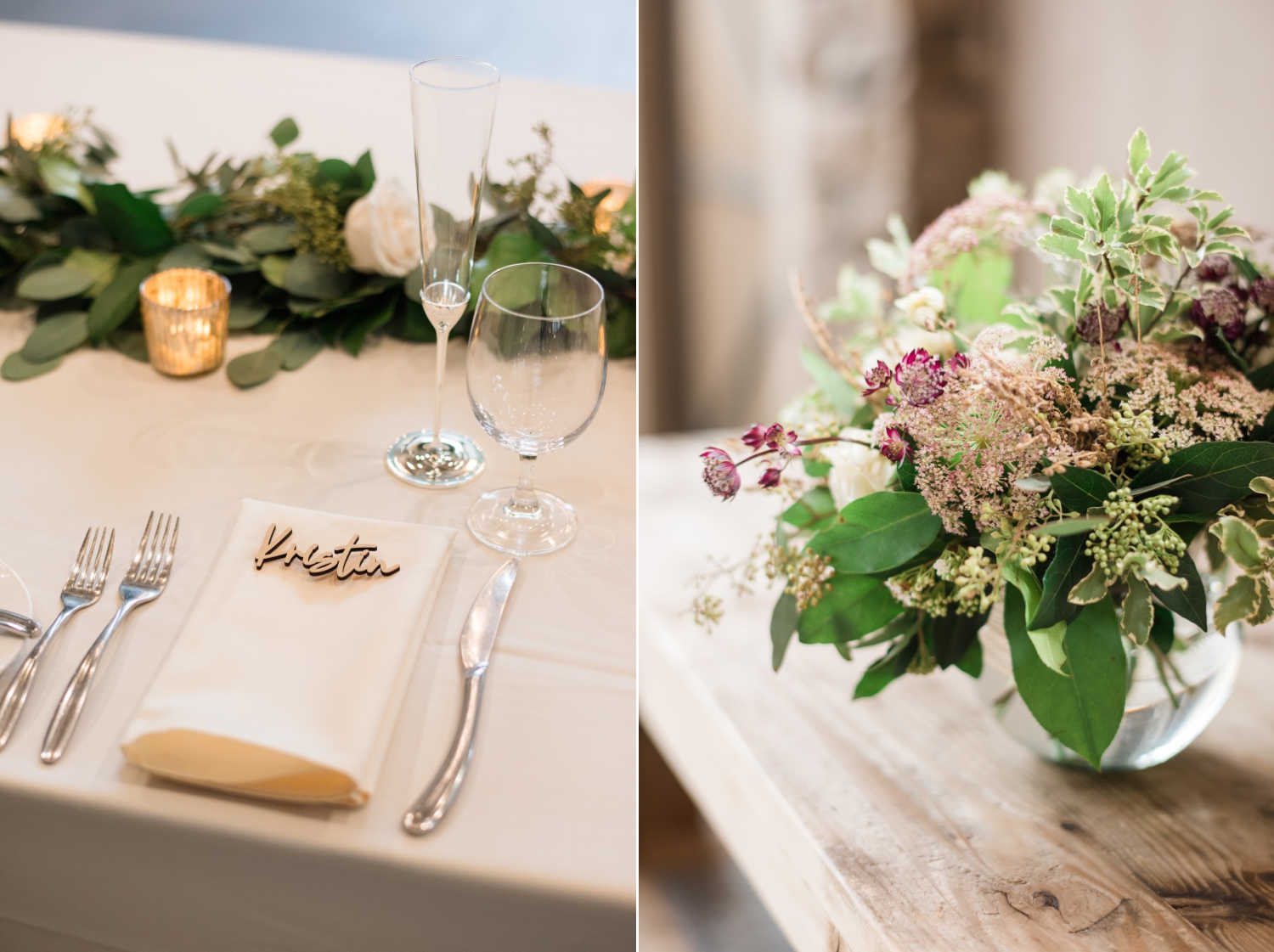 Eastern shore micro wedding green and white florals