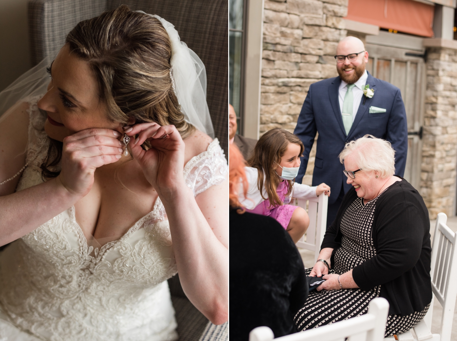 Eastern shore micro wedding getting ready at The Inn