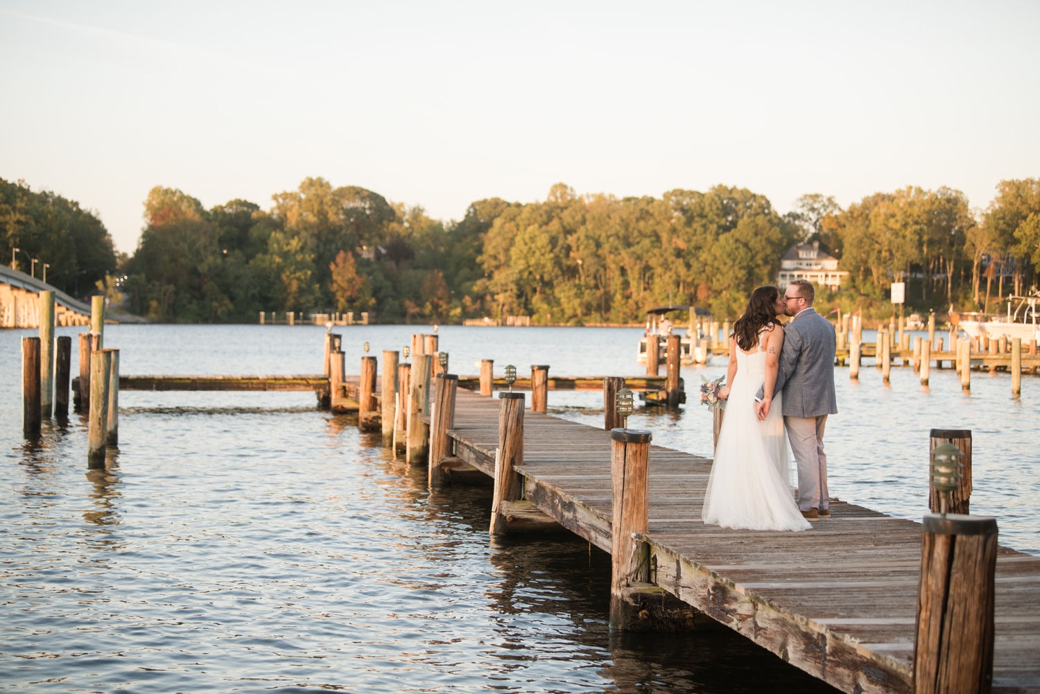 Michael's on the South River micro wedding couple