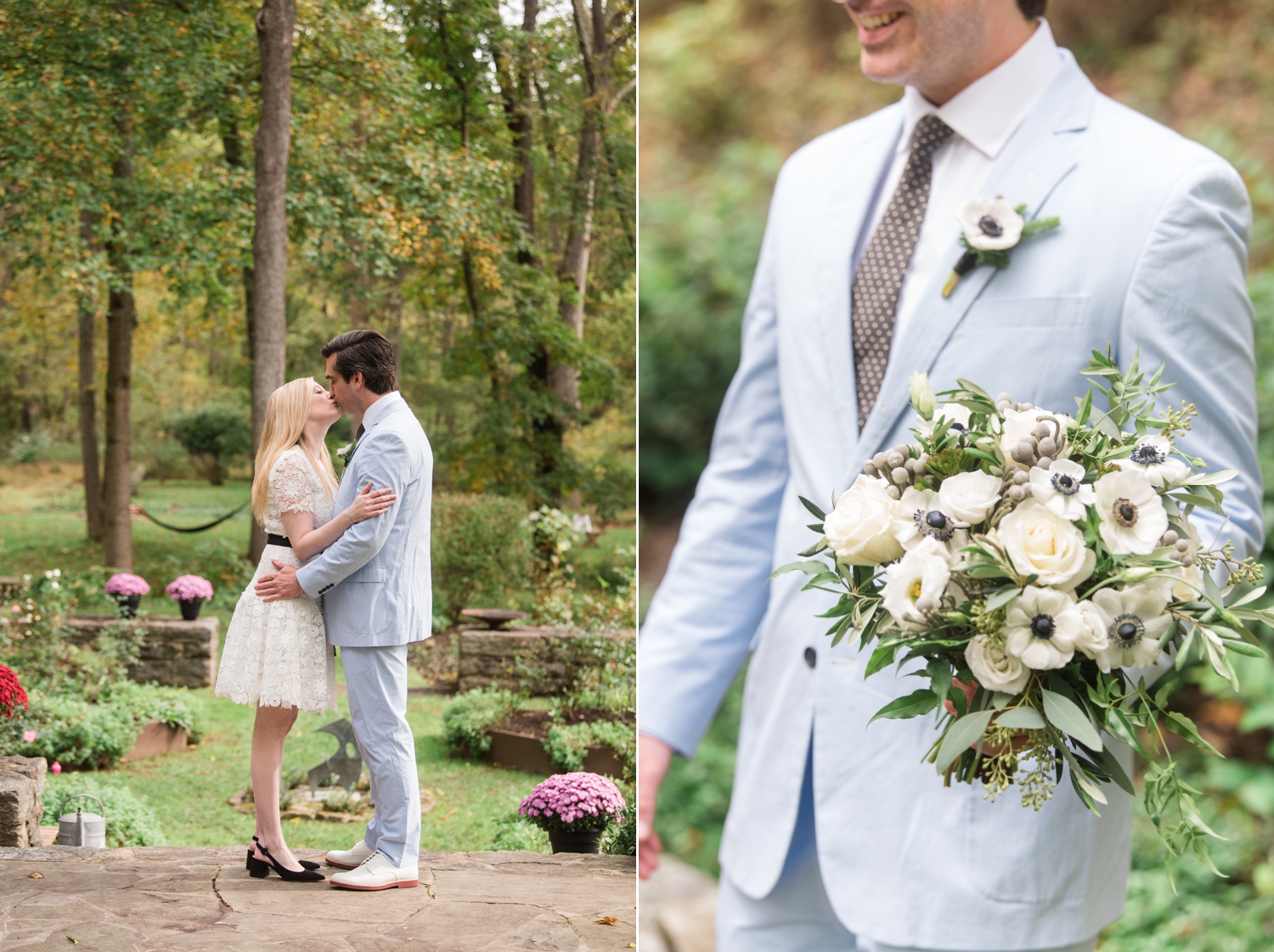 Cockeysville Micro wedding grooms light blue seersucker suit