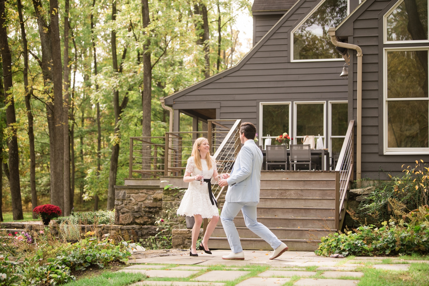 couples first dance at a micro wedding outside