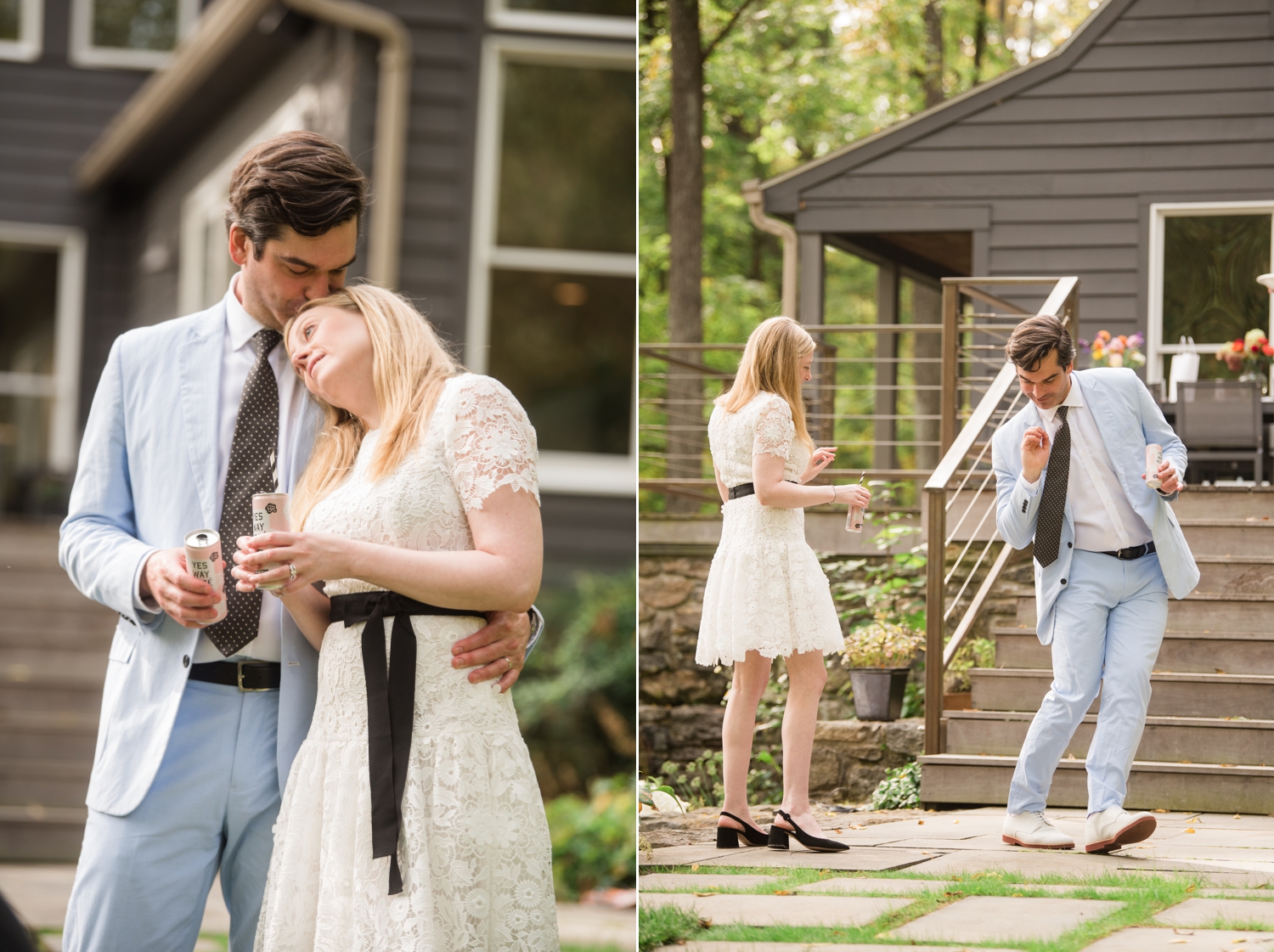 couples first dance at a micro wedding outside