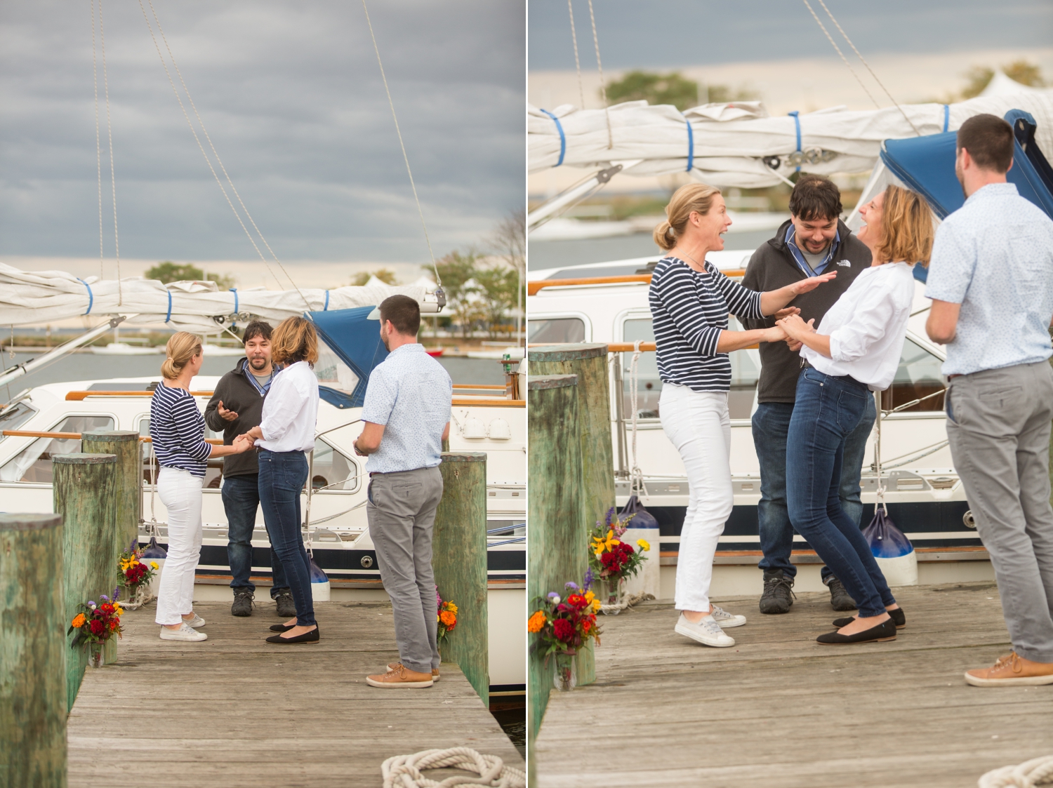 Annapolis elopement ceremony on the docks of Annapolis Maritime museum