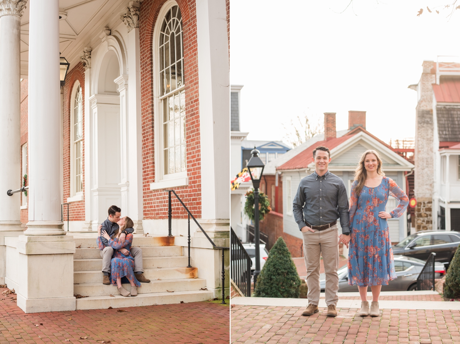 Winter State House Annapolis Engagement Photos