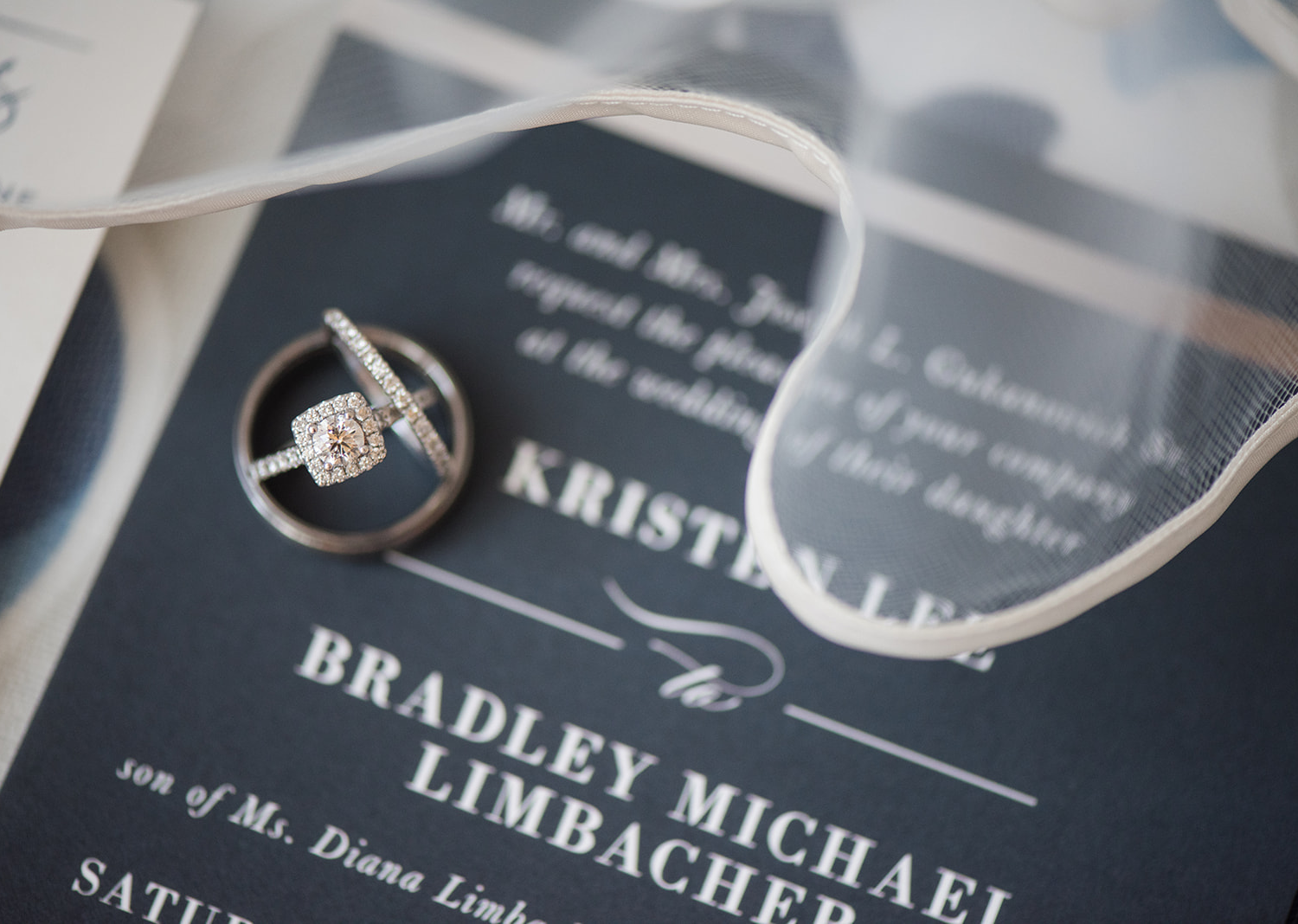 wedding ring photographed with the wedding invites