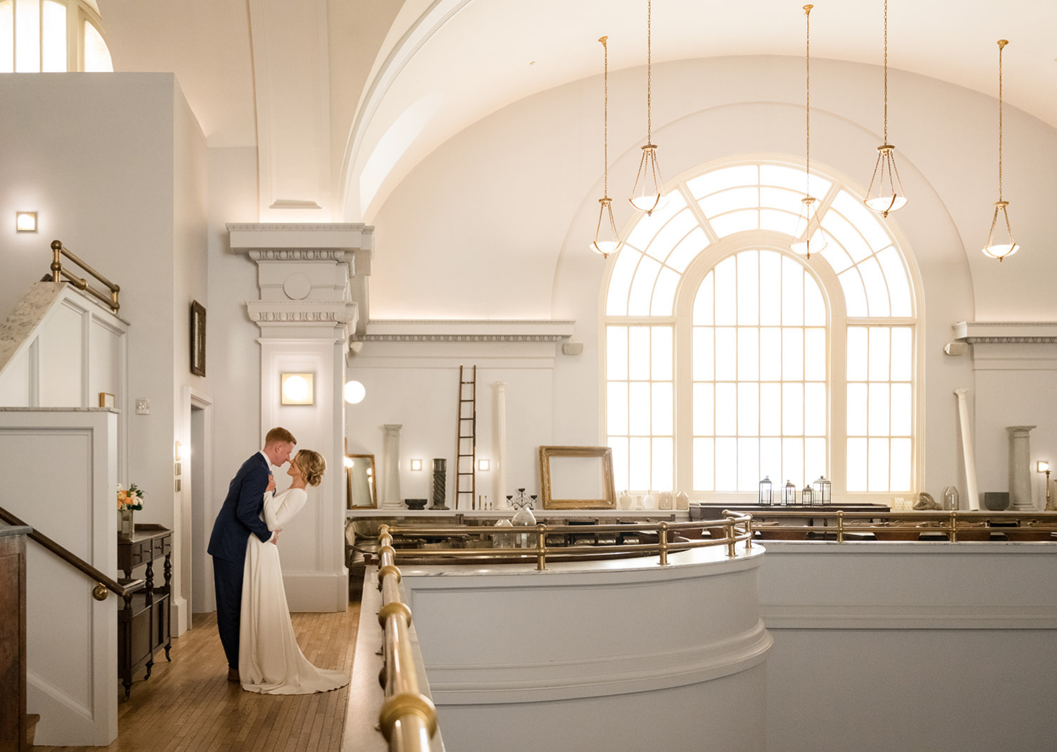 bride and groom at the line hotel in washington d.c