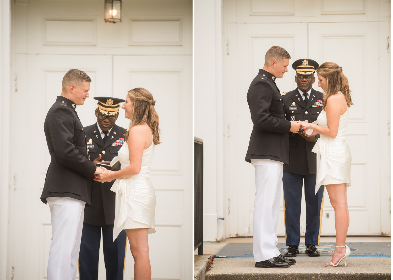 bride and groom exchange rings 