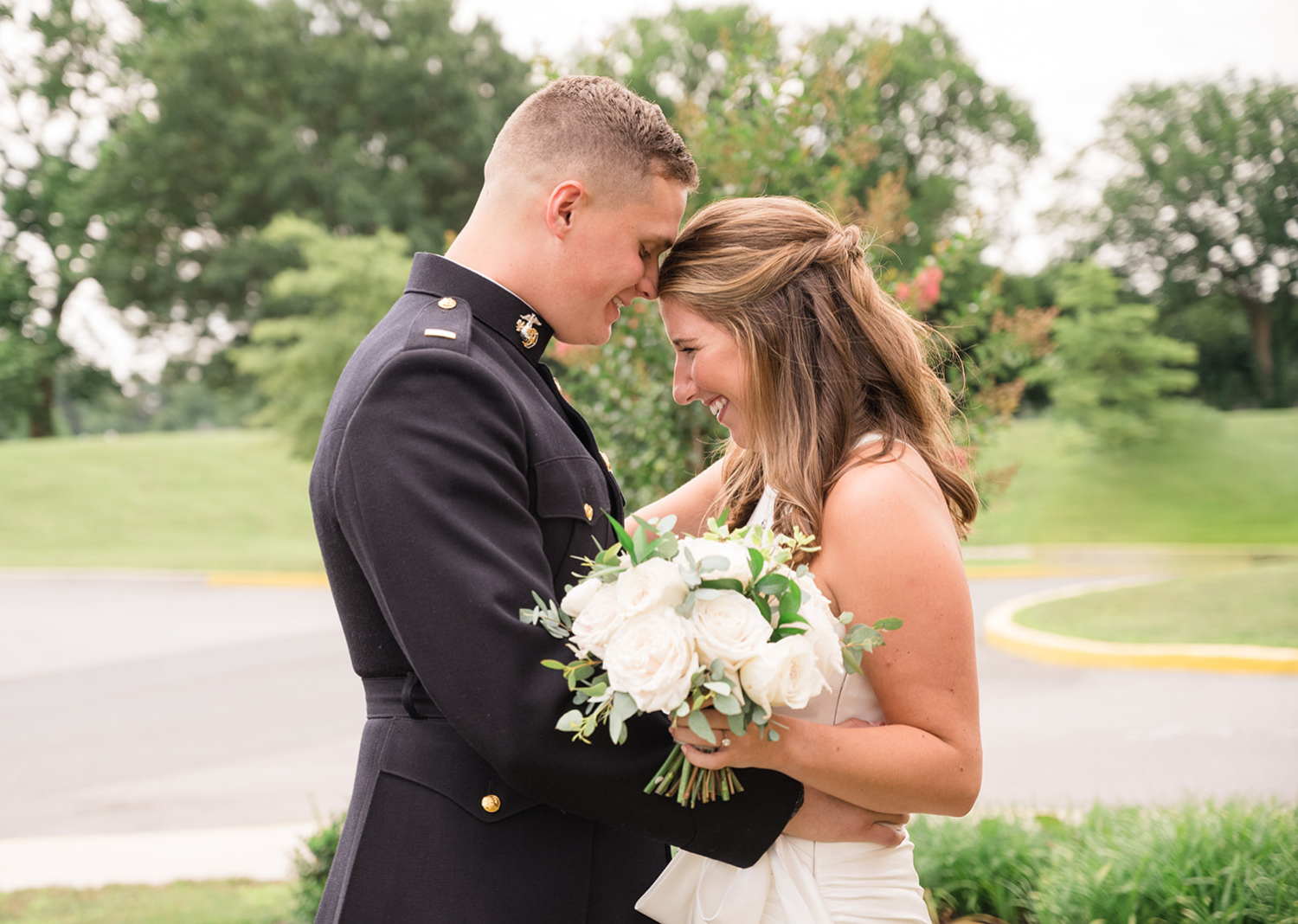 bride and groom before their elopement 