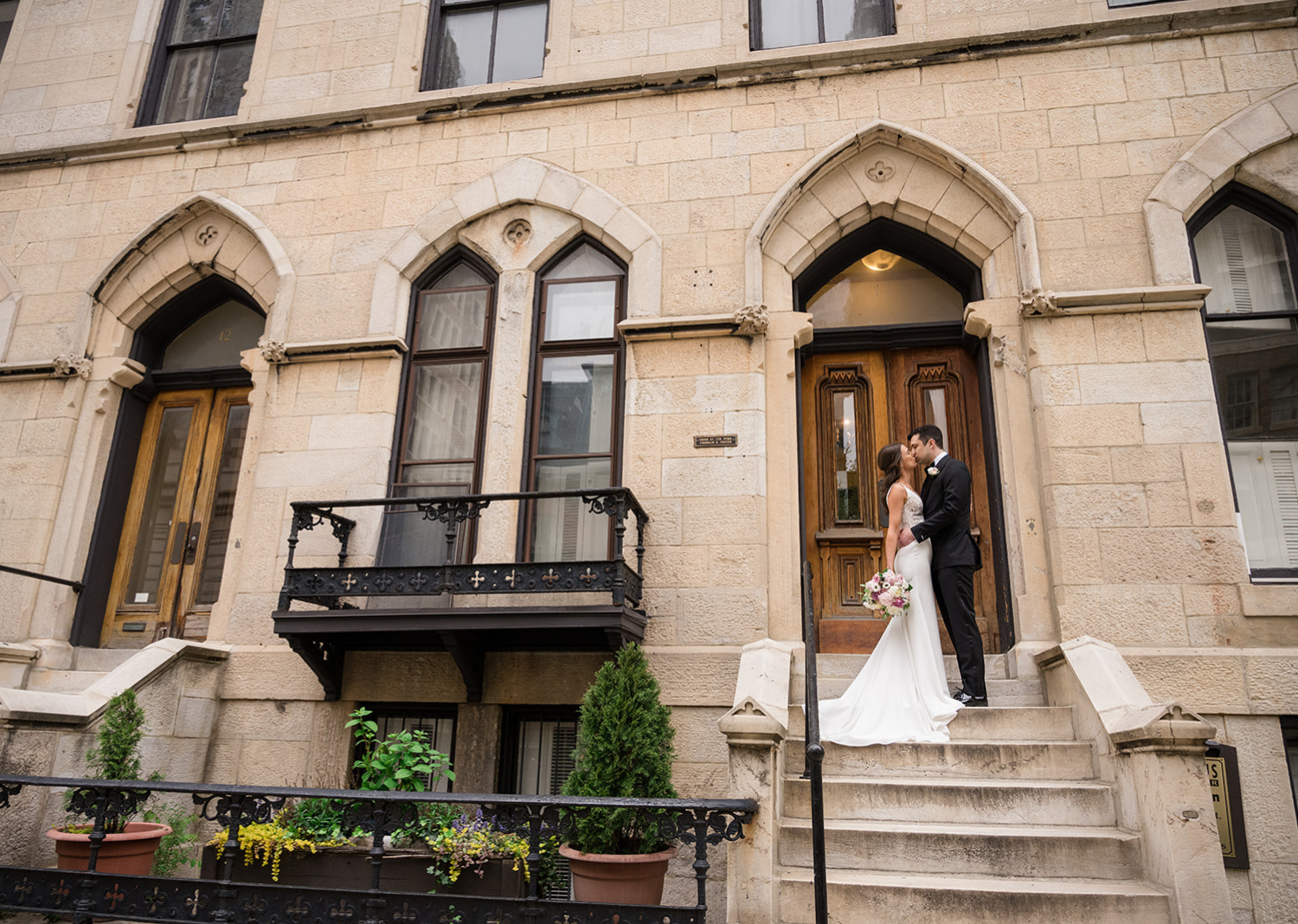 bride and groom wedding day portraits in Baltimore