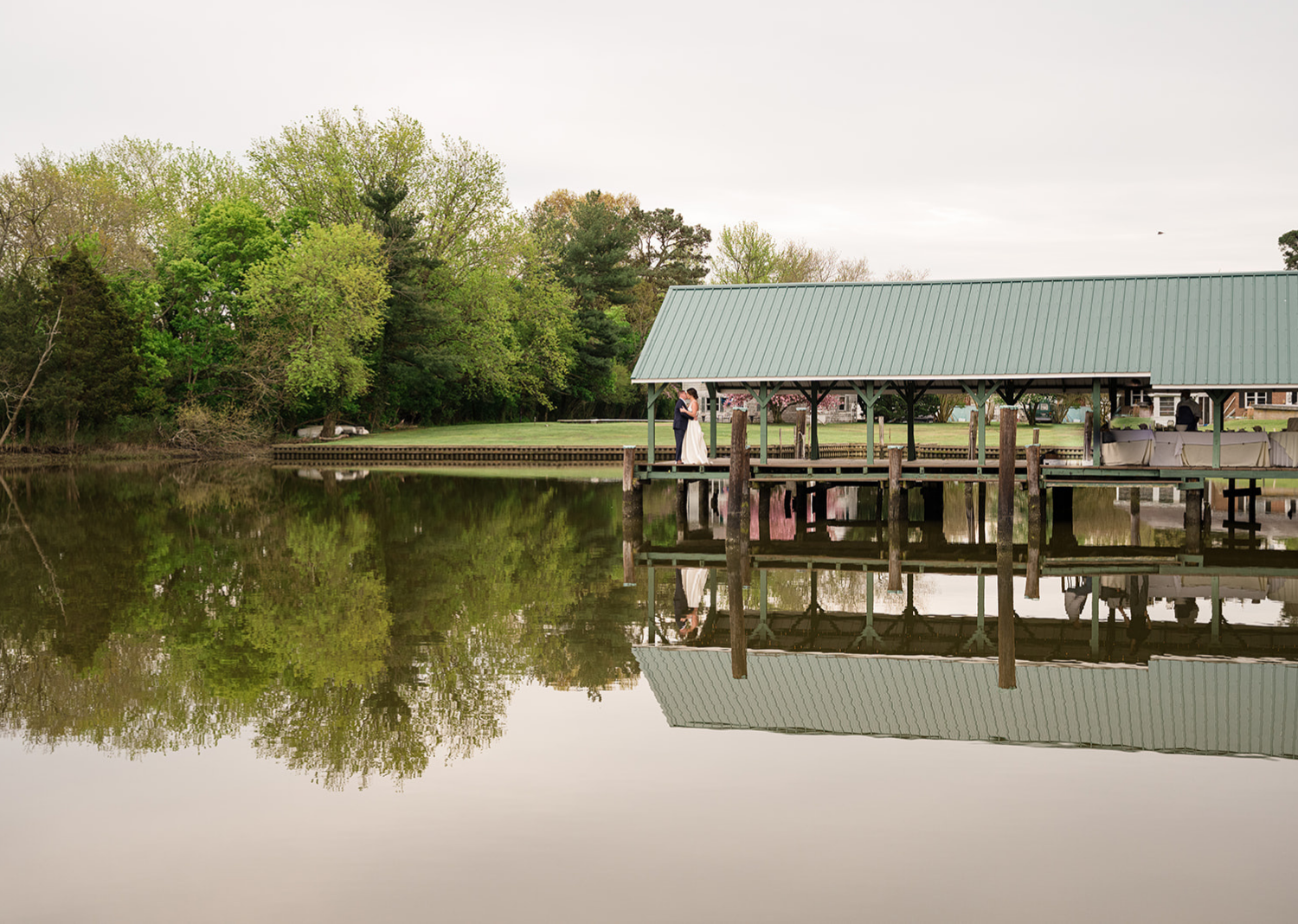 waterfront wedding reception