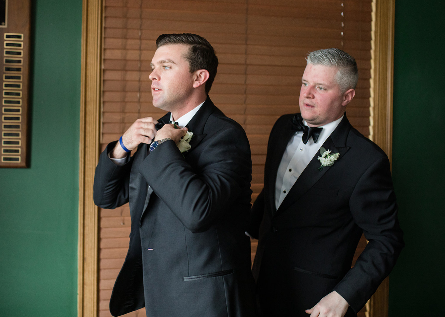 groom and groomsmen getting ready 