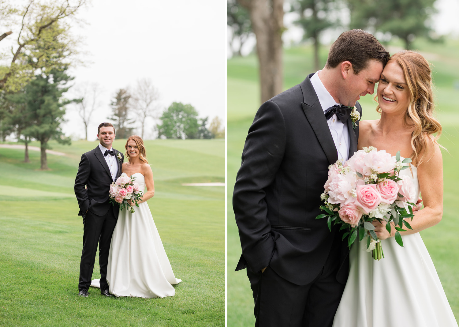 bride and groom outdoor wedding day portraits 