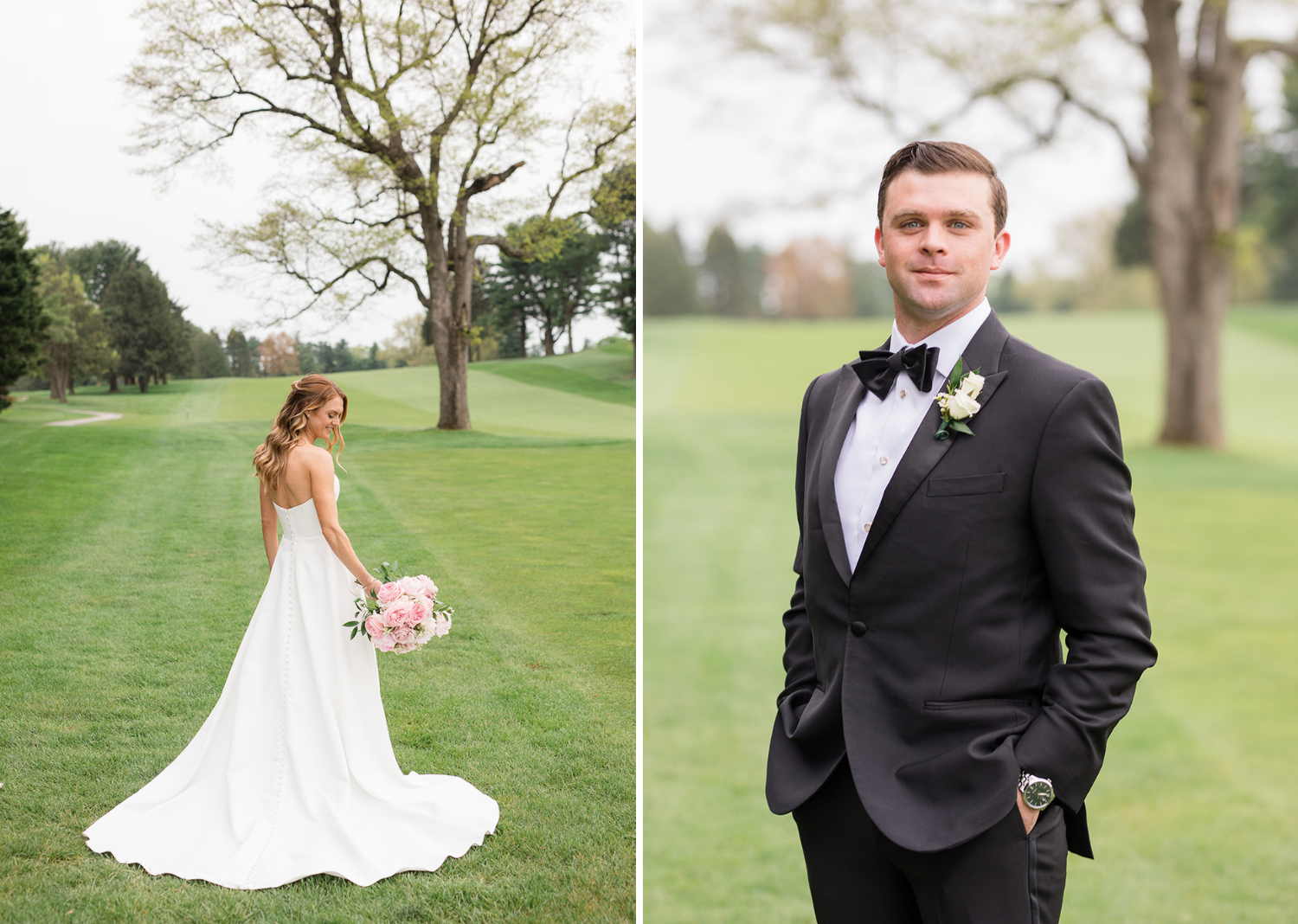 bride and groom outdoor wedding day portraits 