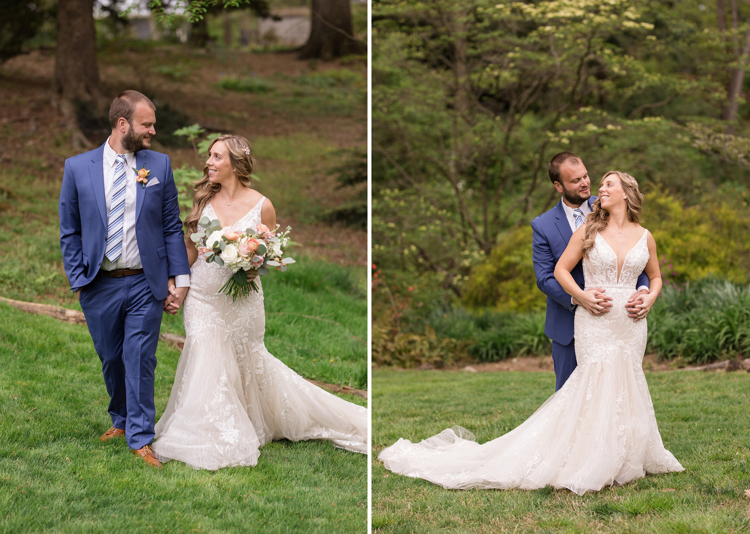 outdoor wedding portraits of the bride and groom