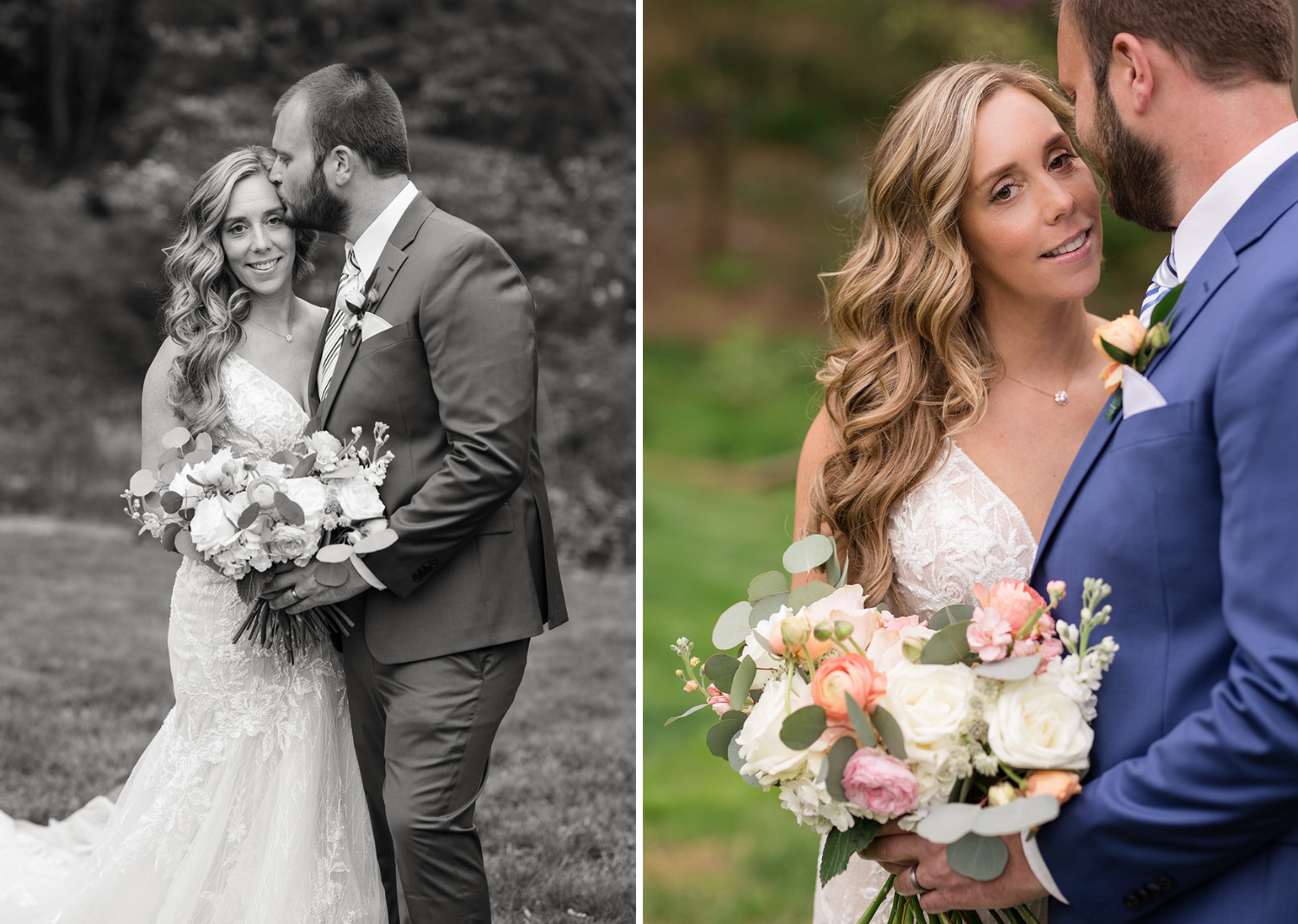 outdoor wedding portraits of the bride and groom