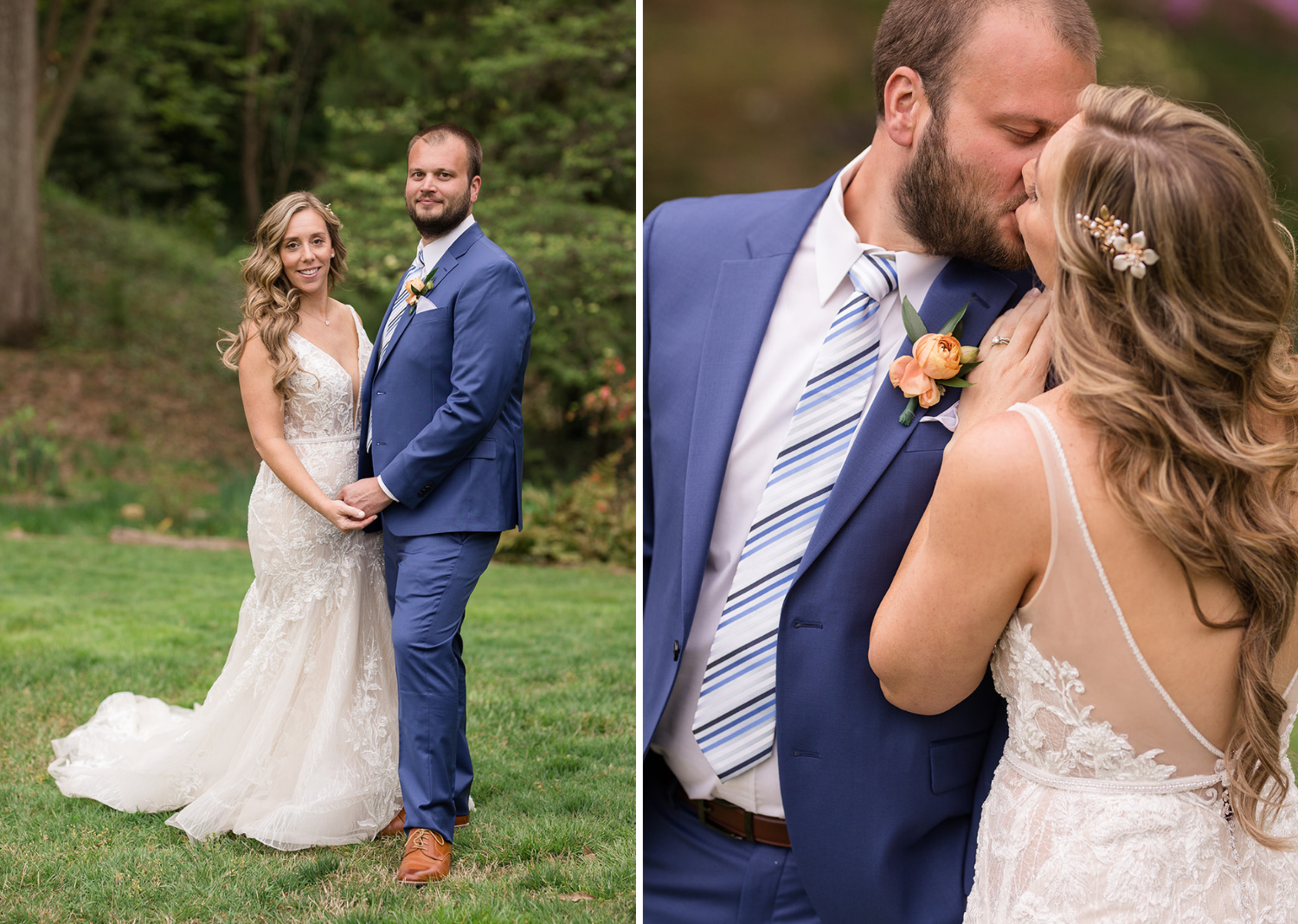 outdoor wedding portraits of the bride and groom