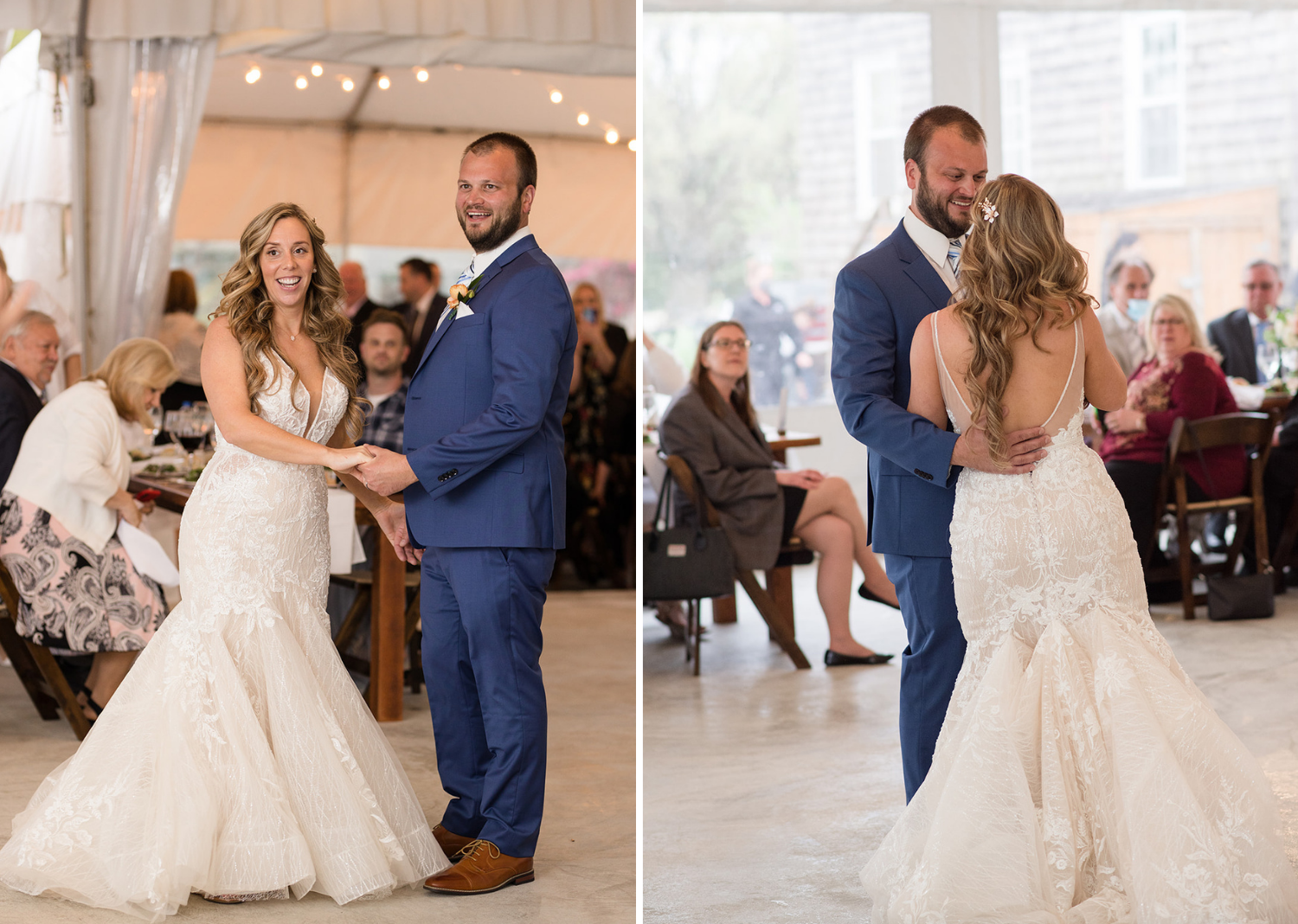 bride and groom during their first dance 