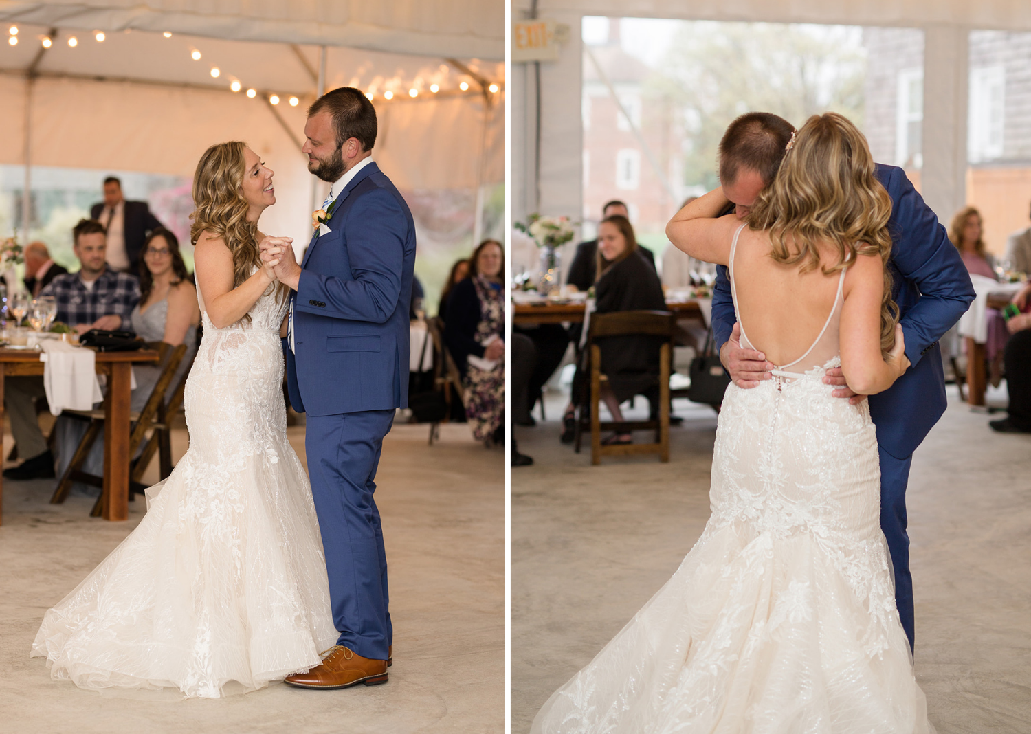 bride and groom during their first dance 