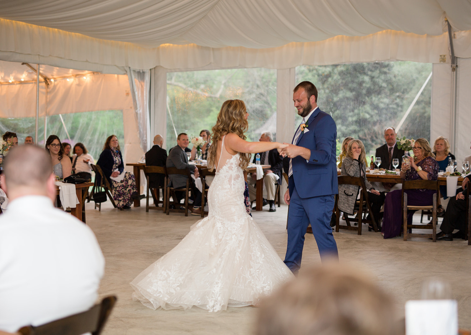 bride and groom during their first dance 