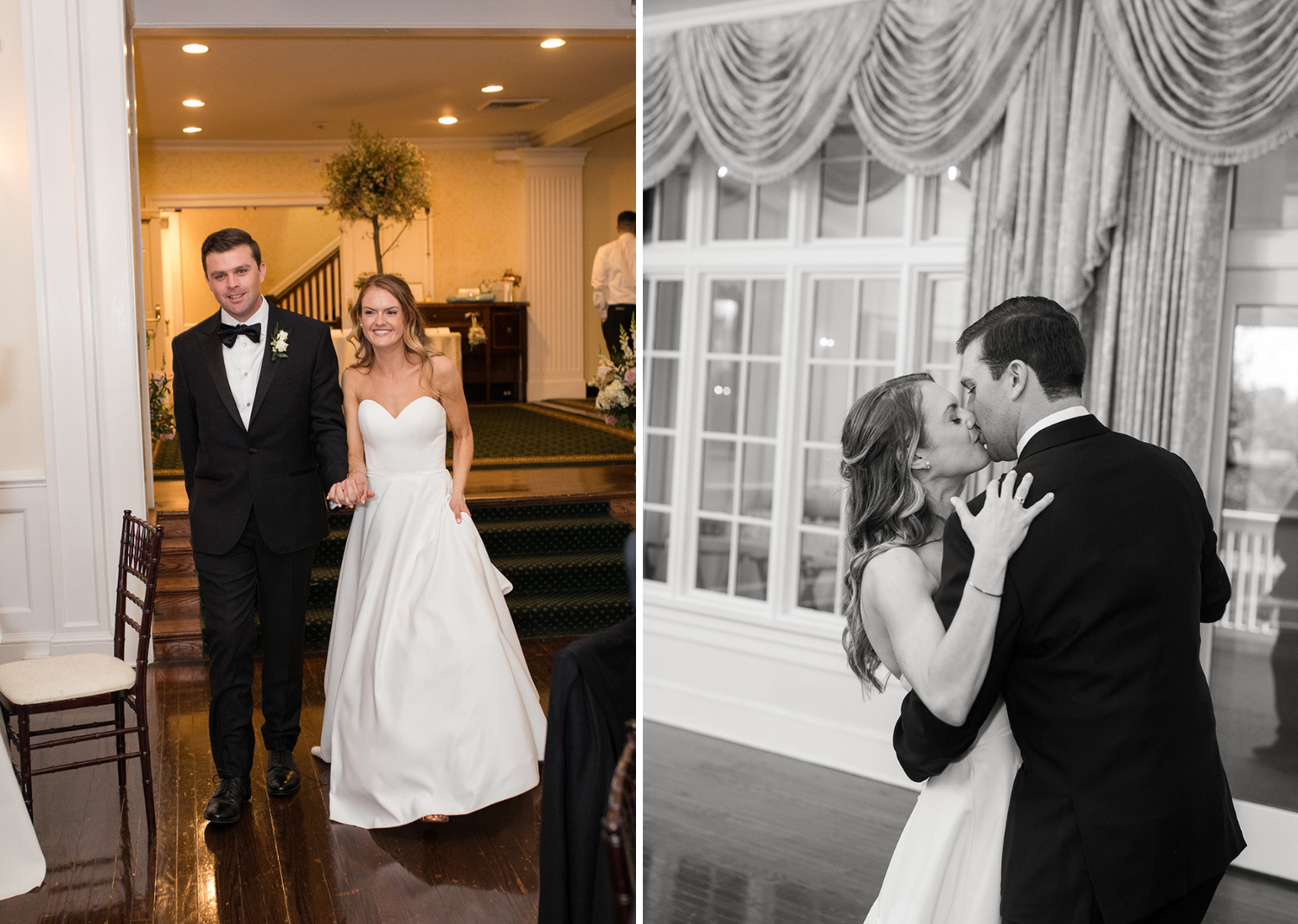 bride and groom share their first dance 