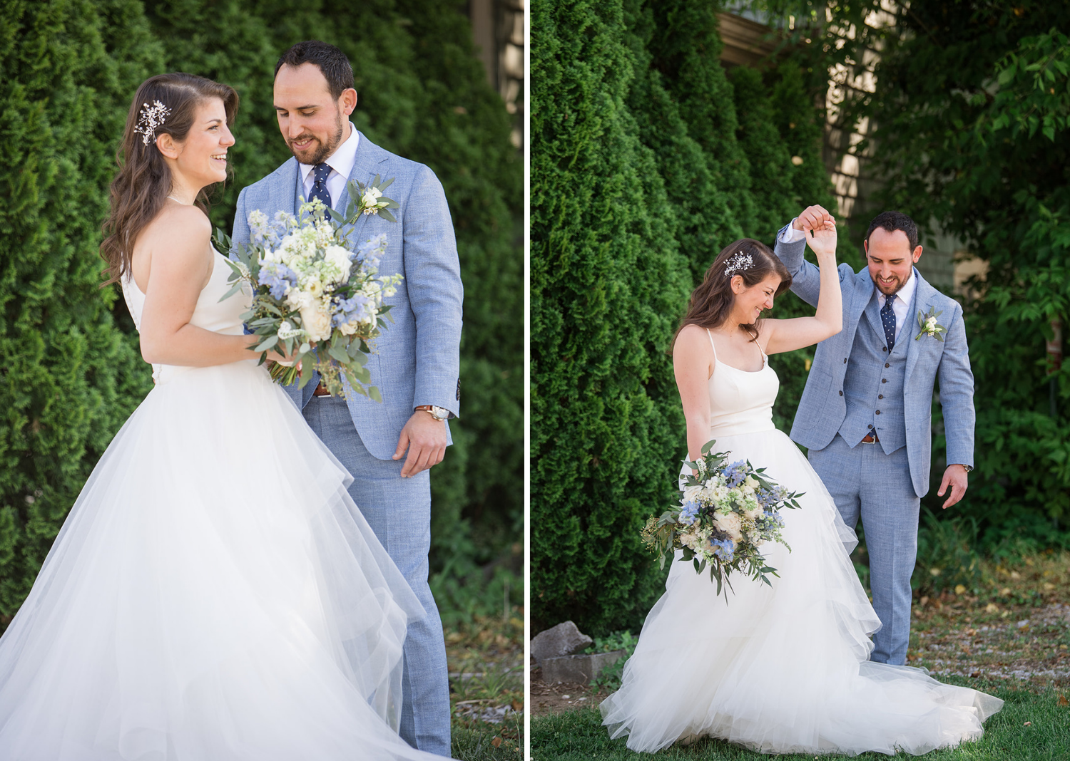 bride and groom outdoor portraits 