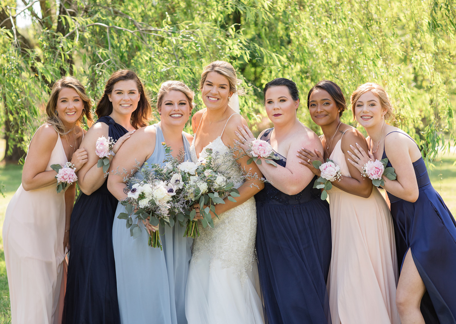 outdoor bridal portraits of the bridal party