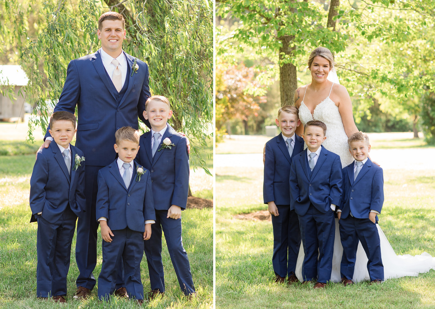 groom and bride with their kids. wedding photos with kids