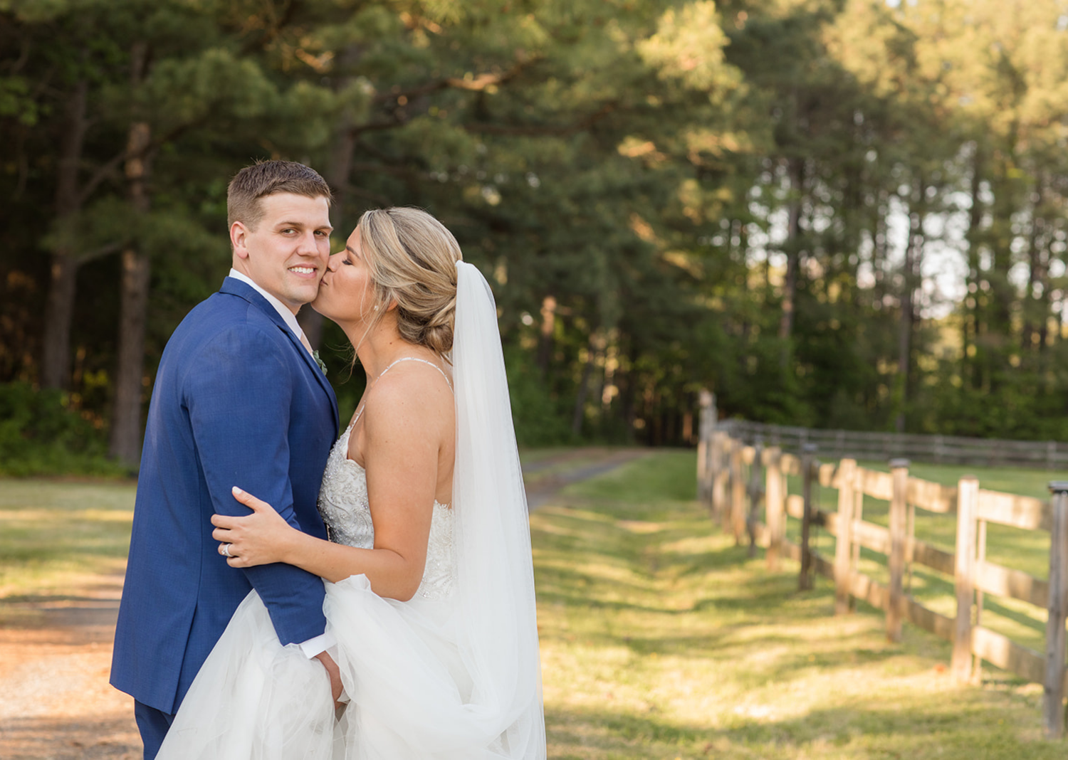 bride and groom outdoor portraits after wedding ceremony