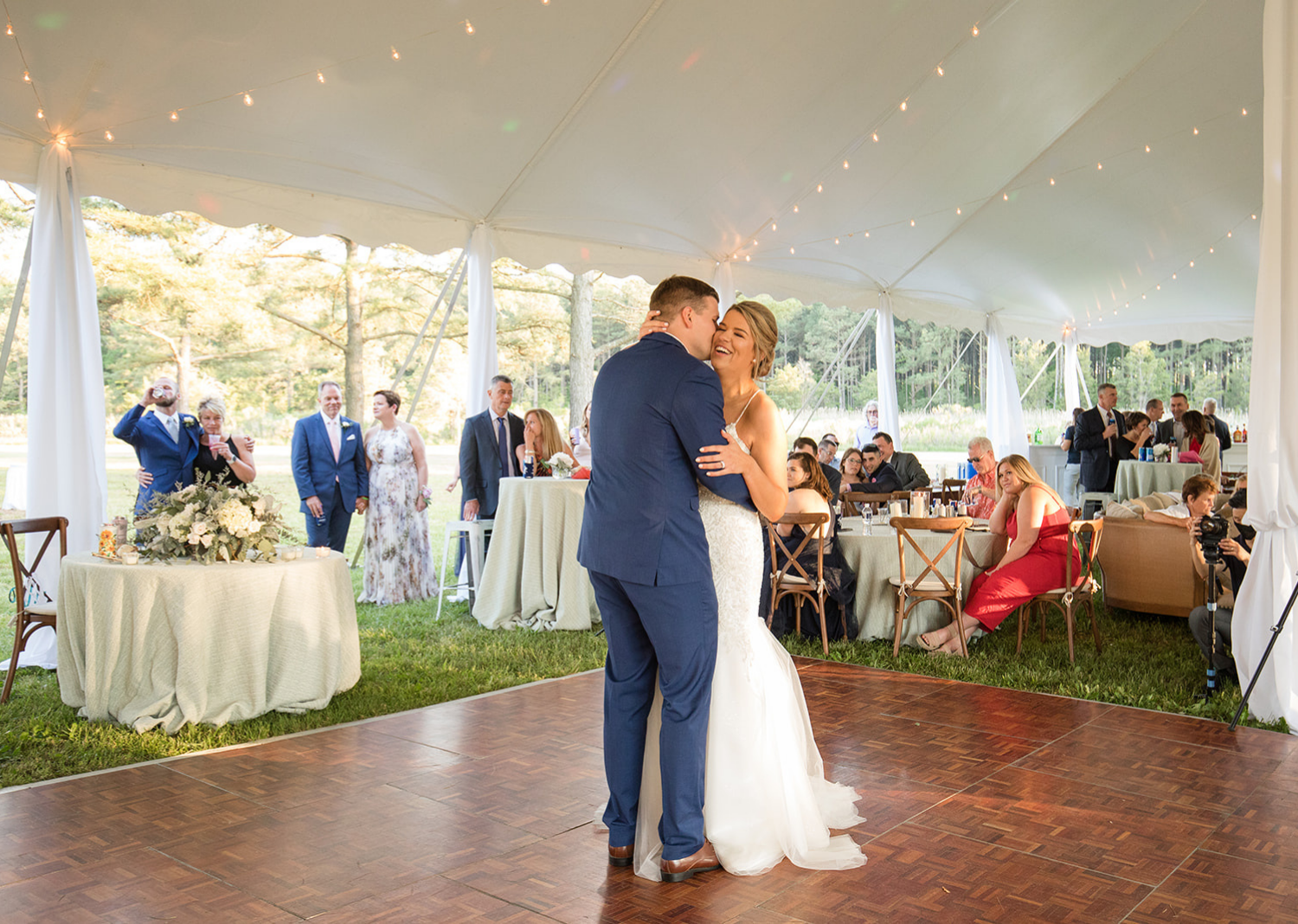 bride and groom dancing their first dance