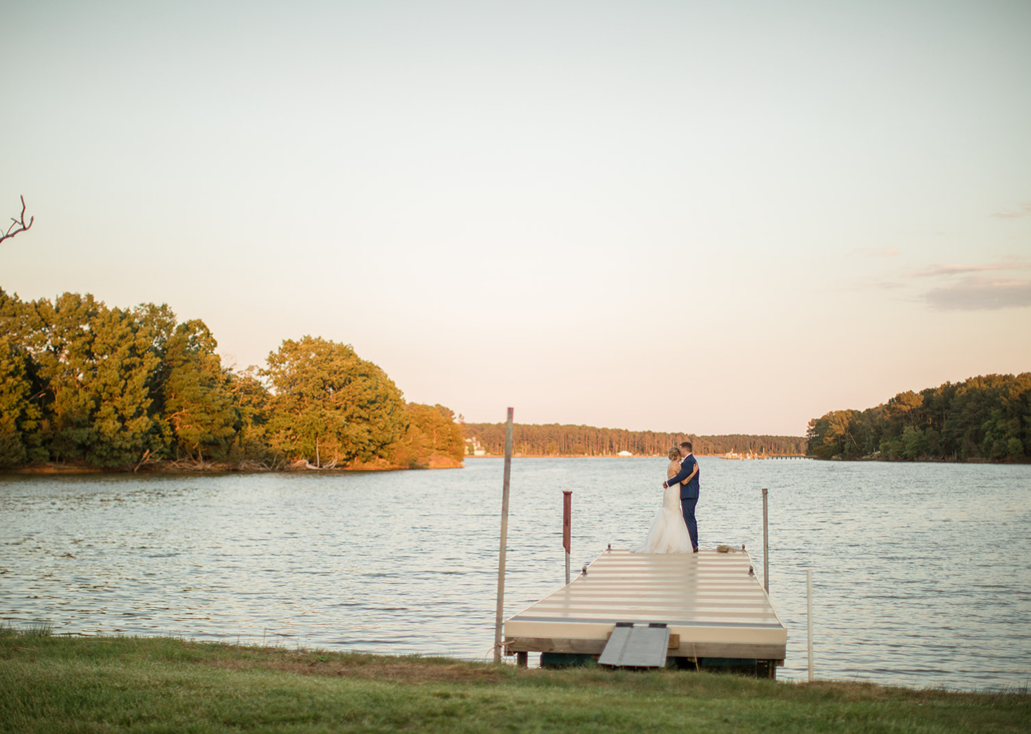 bride and groom outdoor portraits after wedding ceremony