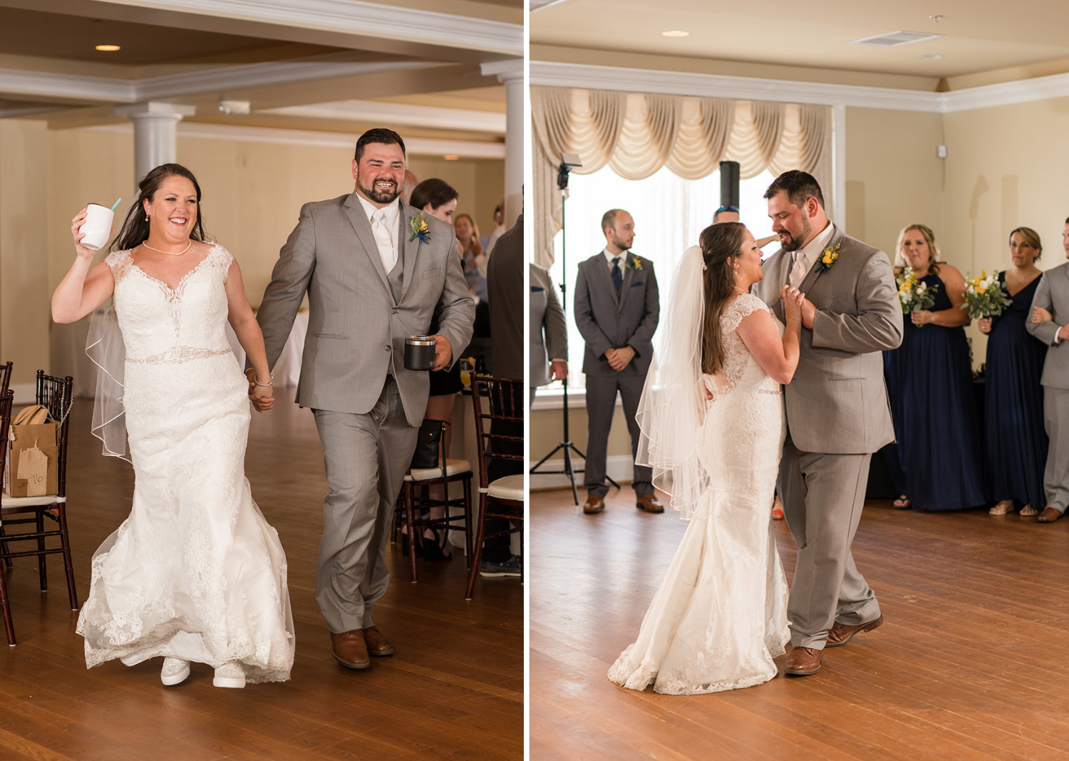 bride and groom during their first dance