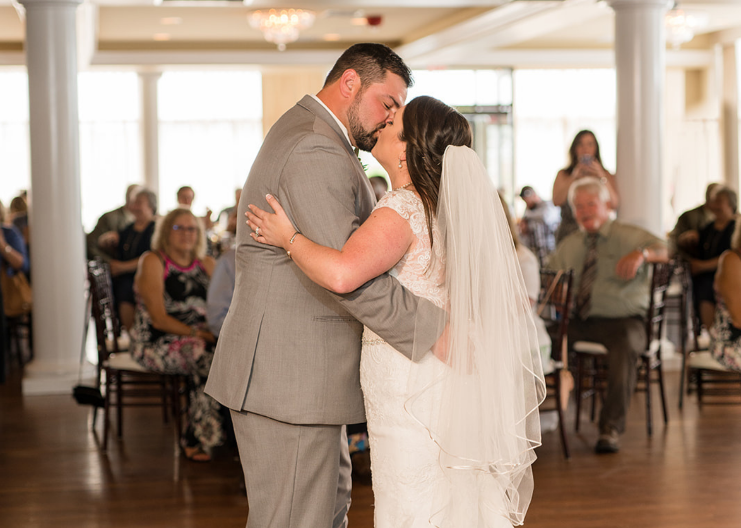 bride and groom during their first dance