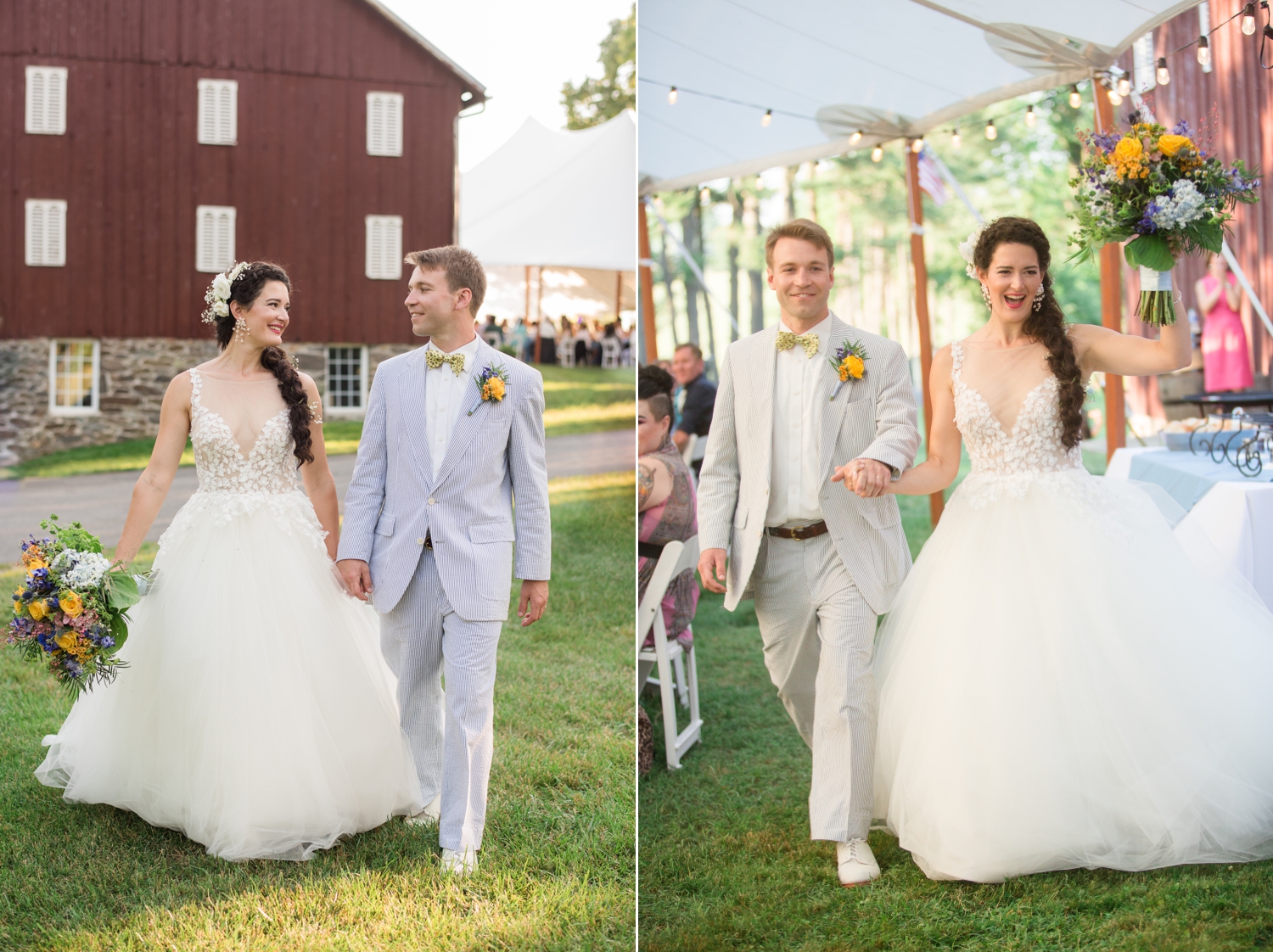 bride and groom enter reception