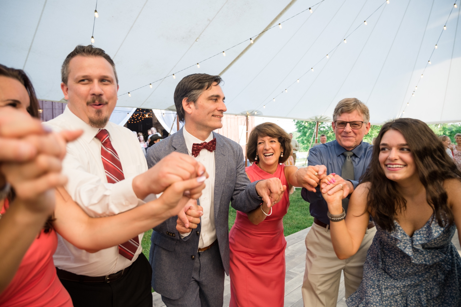 guests dance during reception