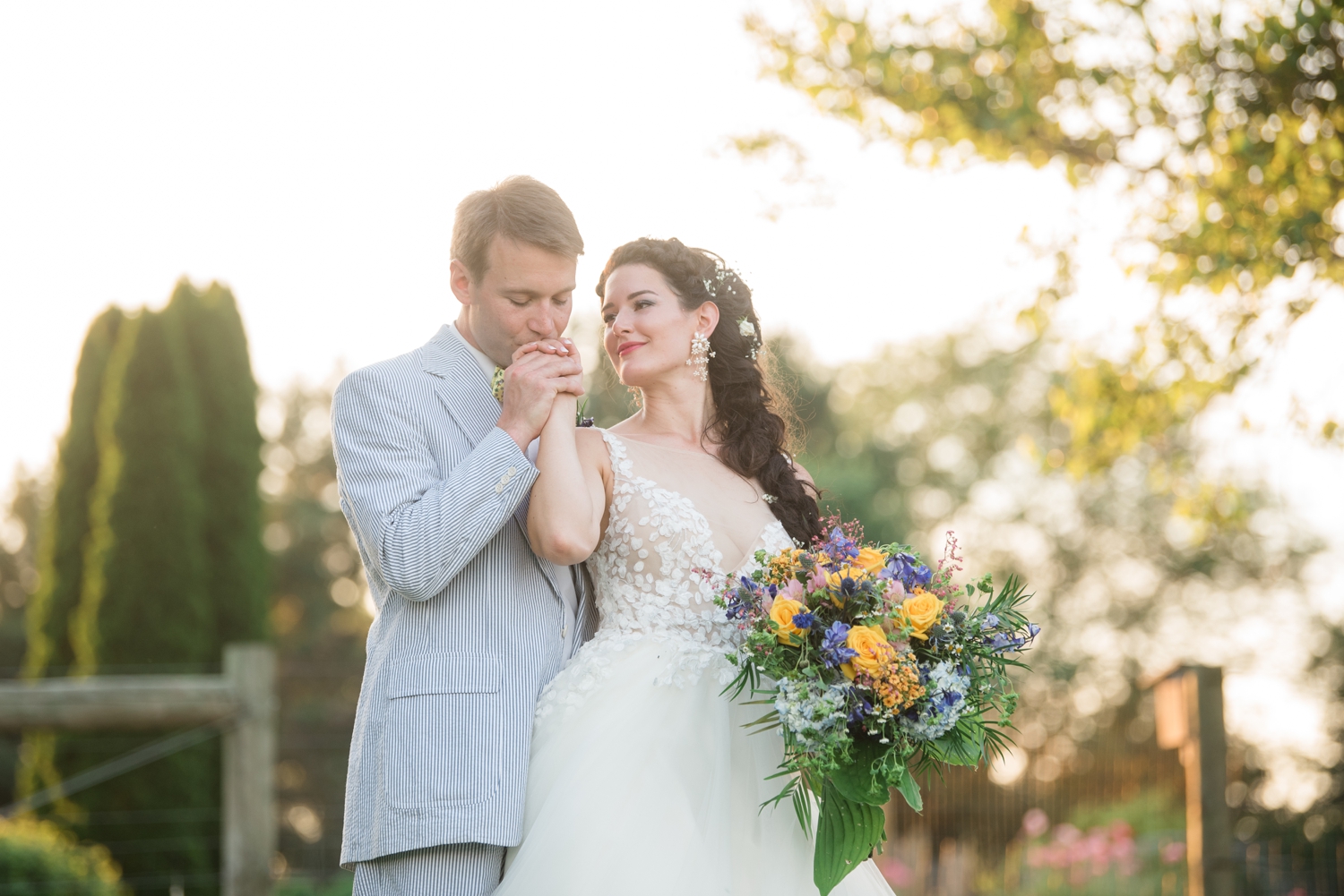 groom loves on his bride