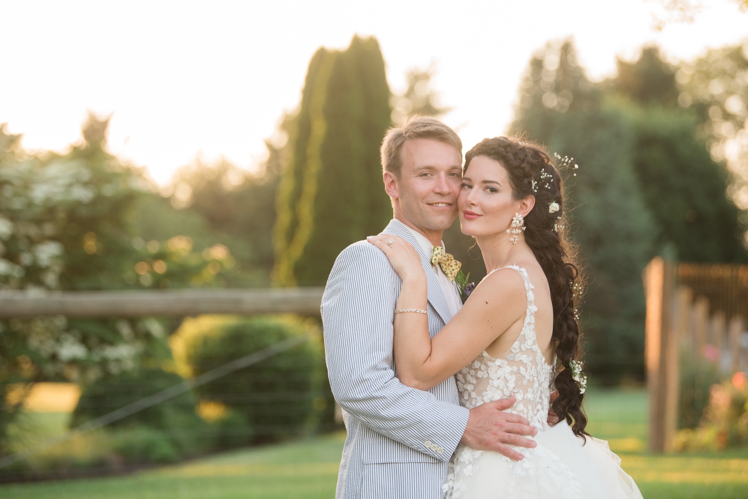 bride and groom cheek to cheek