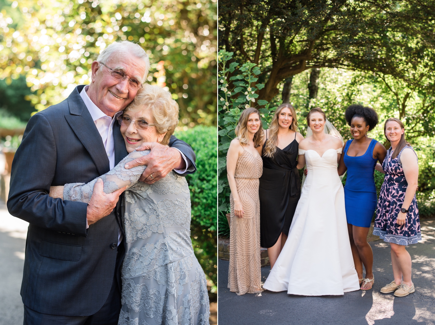 bride and groom pose for family formals